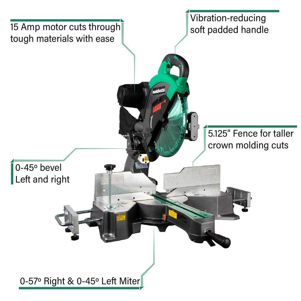 Metabo HPT 12 in. Sliding Compound Miter Saw C12RSH2SM - Image 3