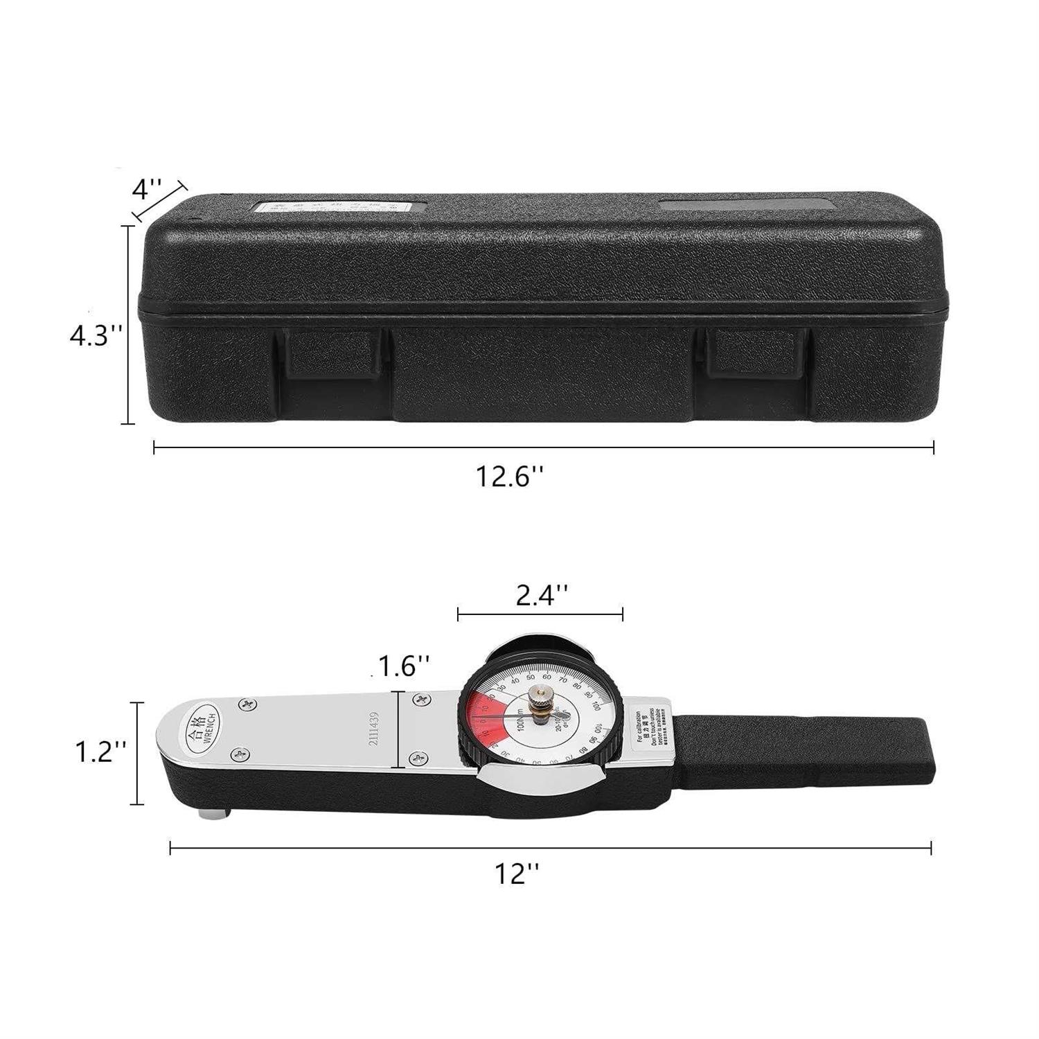 LianDu-US Dial Indicator Torque Wrench Indicatingmeter 0-100 Nm High Precision Torque Meter Professional Measure Tool at MechanicSurplus.com - Image 3