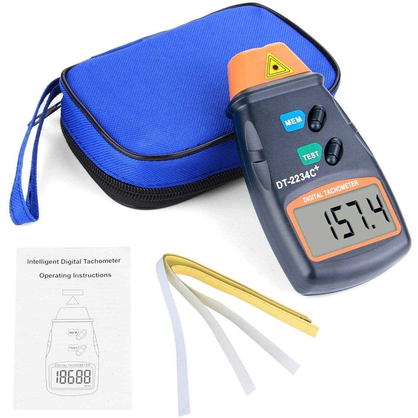 Agptek Professional Digital Laser Photo Tachometer Non Contact Rpm Tach - Image 4