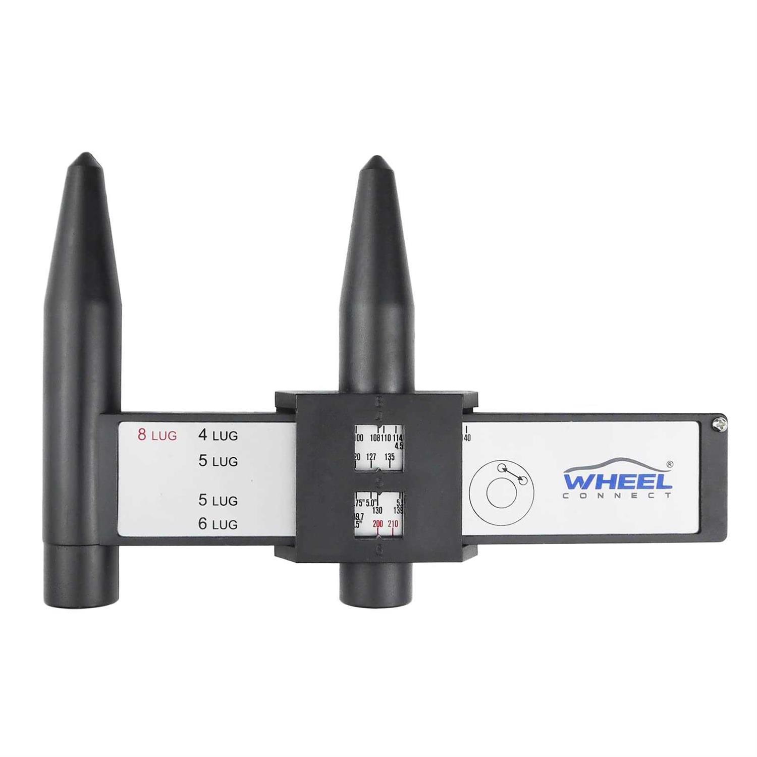 Wheel Connect PCD Gaugewheel/Rim Bolt Pattern Measuring Tool PCD Ruler Sliding Caliper for 4 5 6 8 Holes