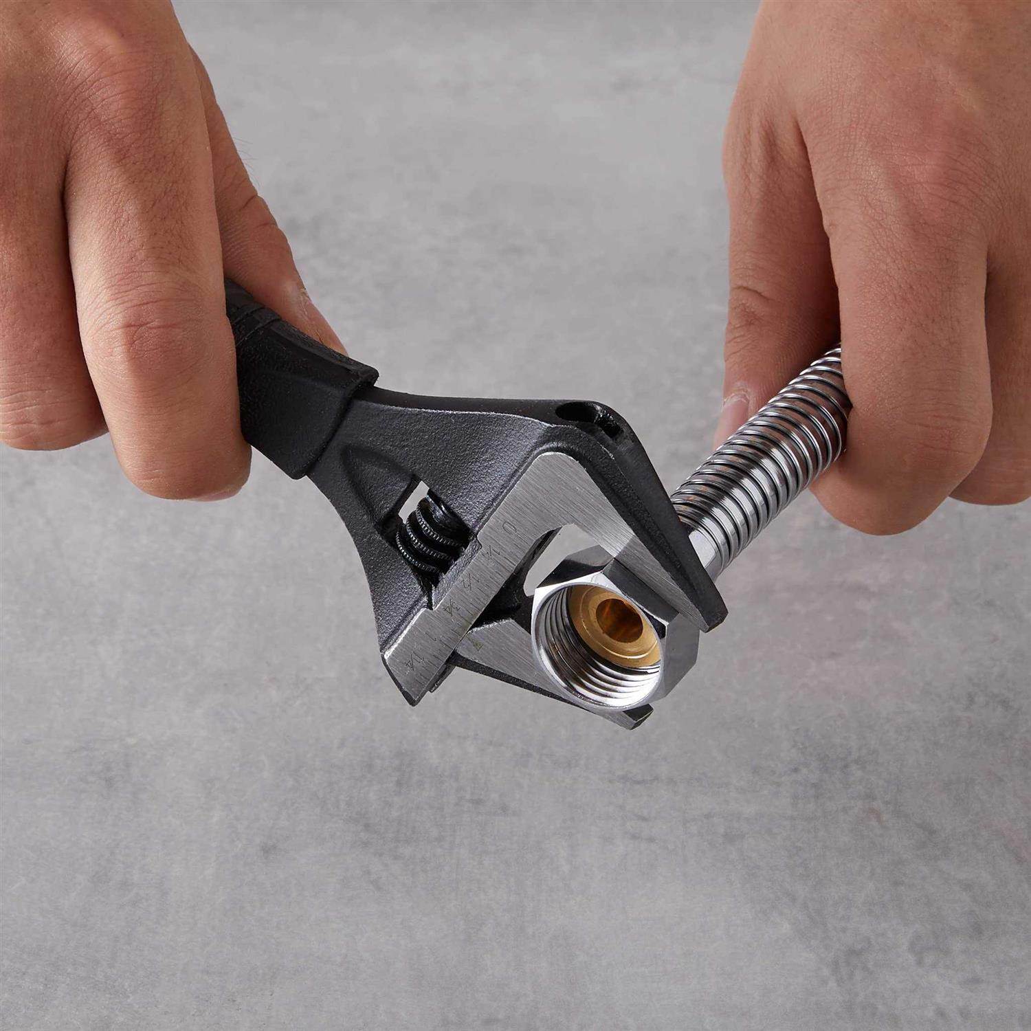 Amazon Basics Plumbing Adjustable Wrench with Soft Grip Wide Mouth - Image 2