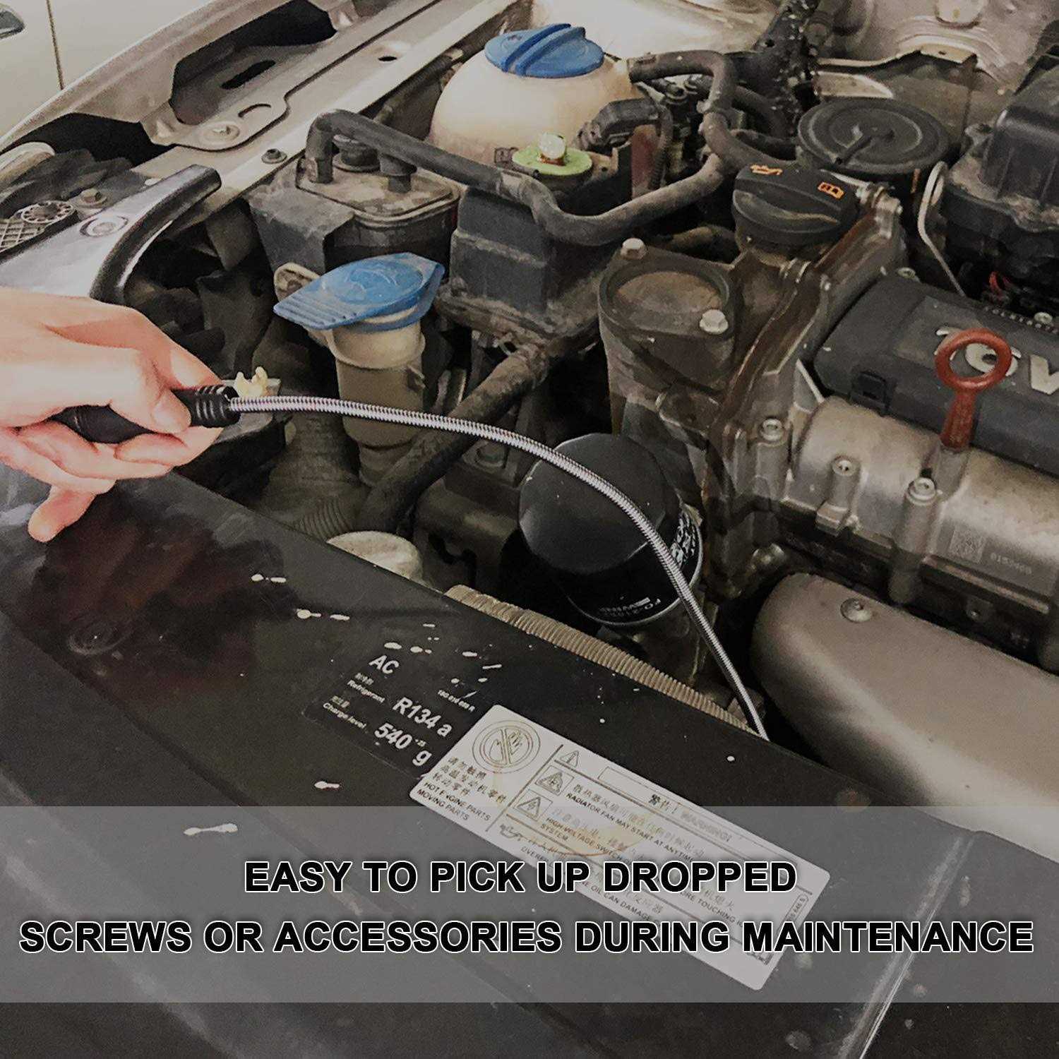 Magnetic Pickup Tool 24” Bend-It Flexible Magnet Pick-Up Sweeper Bendable Retriever Stick for Hard-to-Reach Home Sink Drains - Image 4