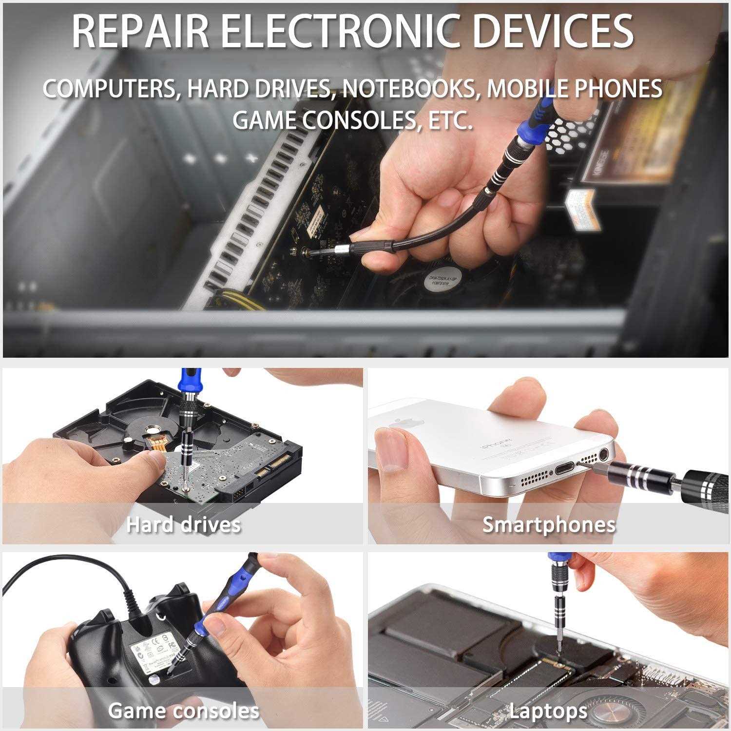 EasyTime 140 in 1 Precision Screwdriver Set Professional Computer Laptop Repair Tool Kit - Image 4