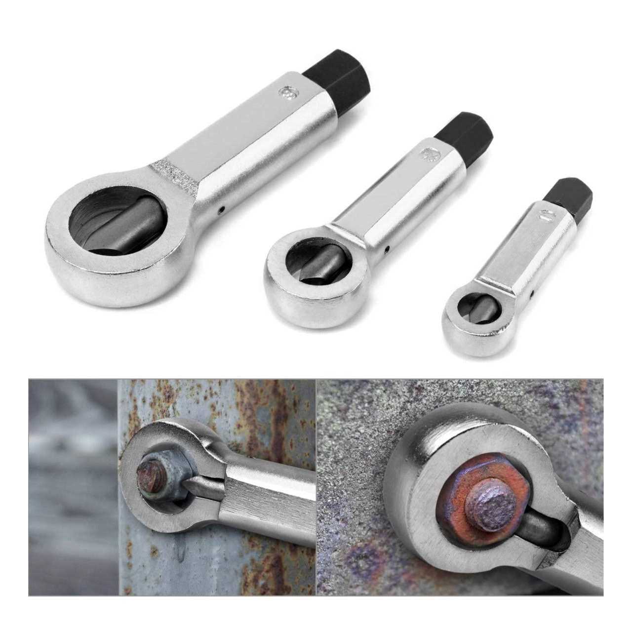 3 Piece Nut Splitter Tool Set Metal Nut Breakers - Image 4