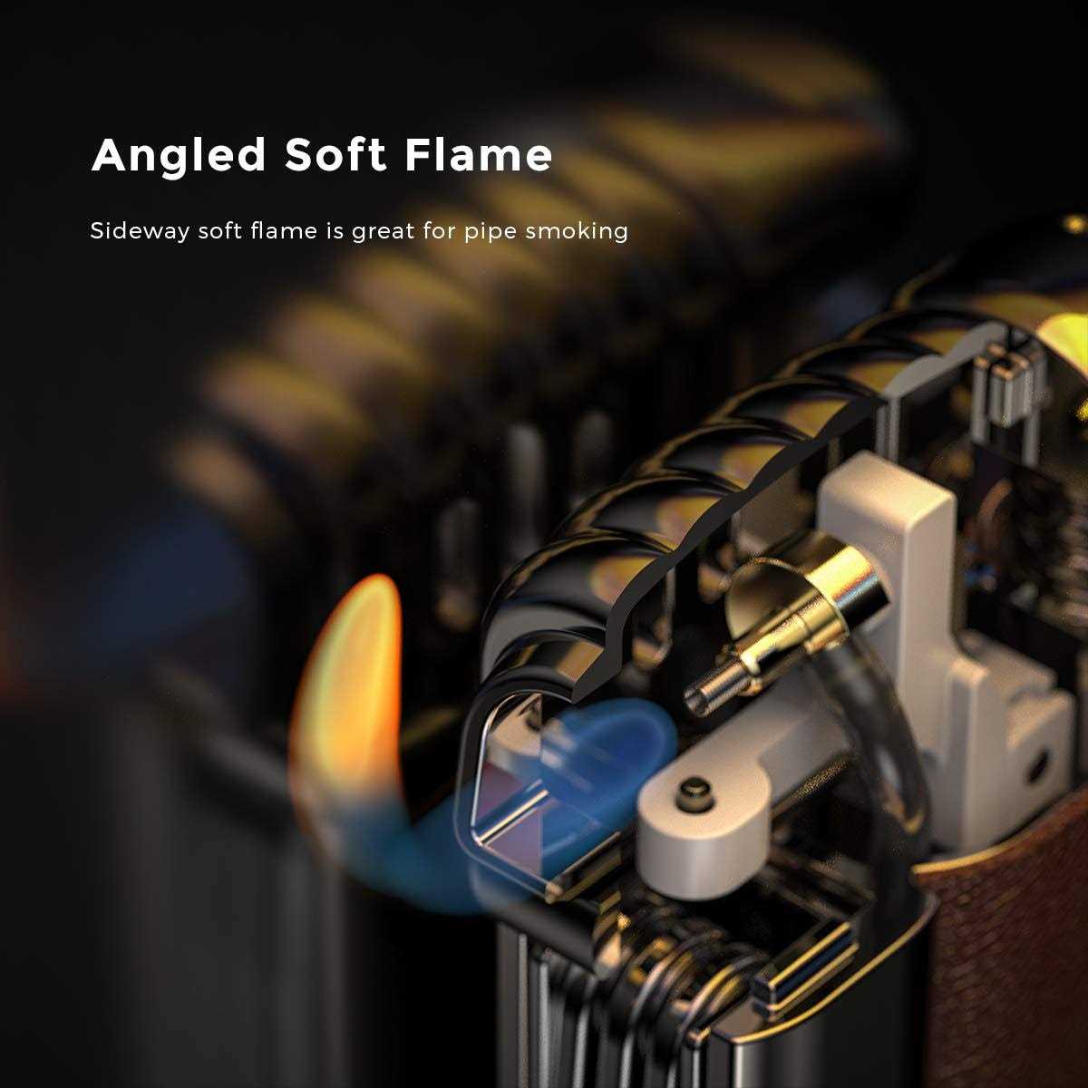 jopooLighter Pipe Lighter with Metal Tools Angled Soft Flame Butane Gas Refillable Gift for Men - Image 4