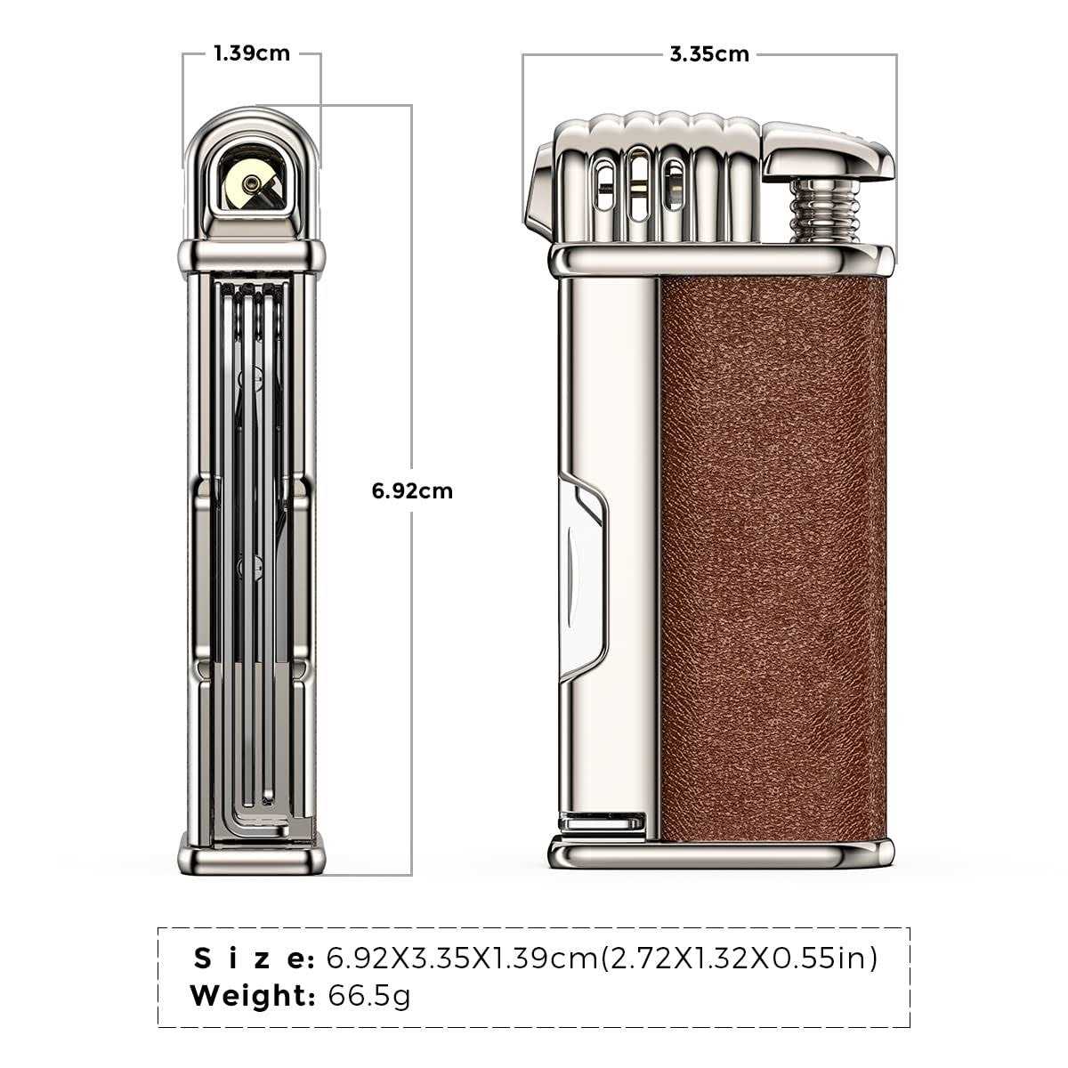 jopooLighter Pipe Lighter with Metal Tools Angled Soft Flame Butane Gas Refillable Gift for Men - Image 5