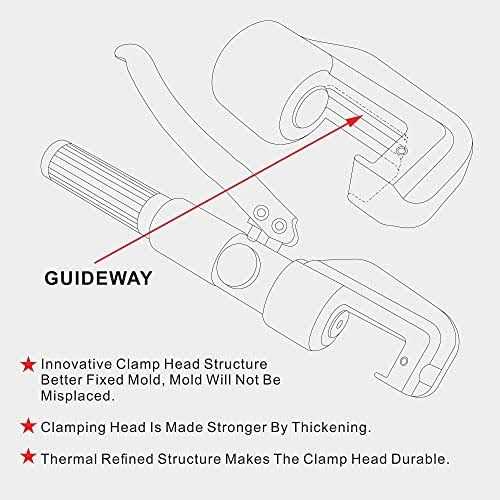 Amzcnc Hydraulic Crimping Tool and Cable Cutter Hydraulic Cable Lug Crimper 8 Us Ton 12 Awg to 00 Electrical Terminal Cable Wire Tool Kit - Image 5