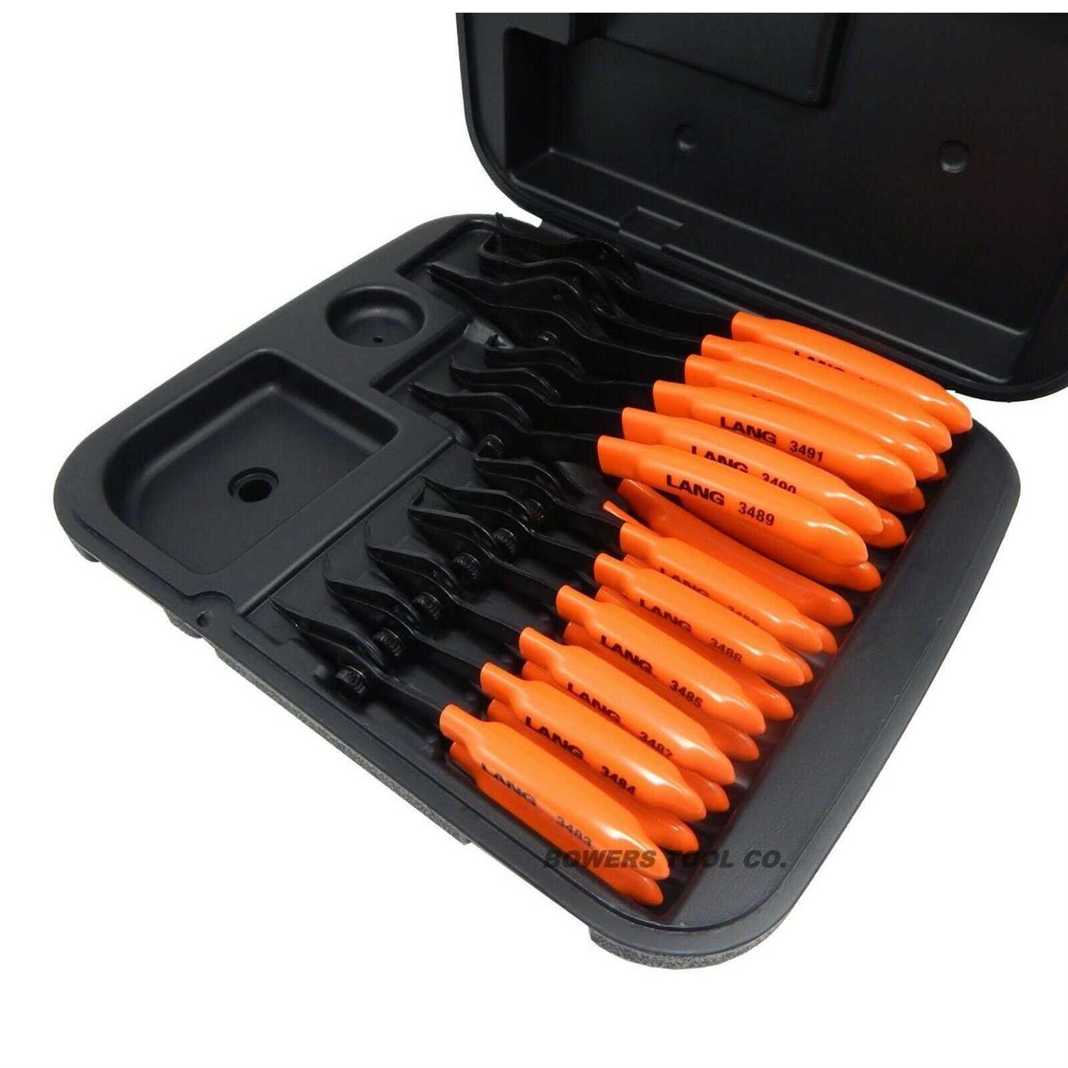 Lang 12 Piece Combination Internal/External Snap Ring Pliers Set 3495 - Image 3