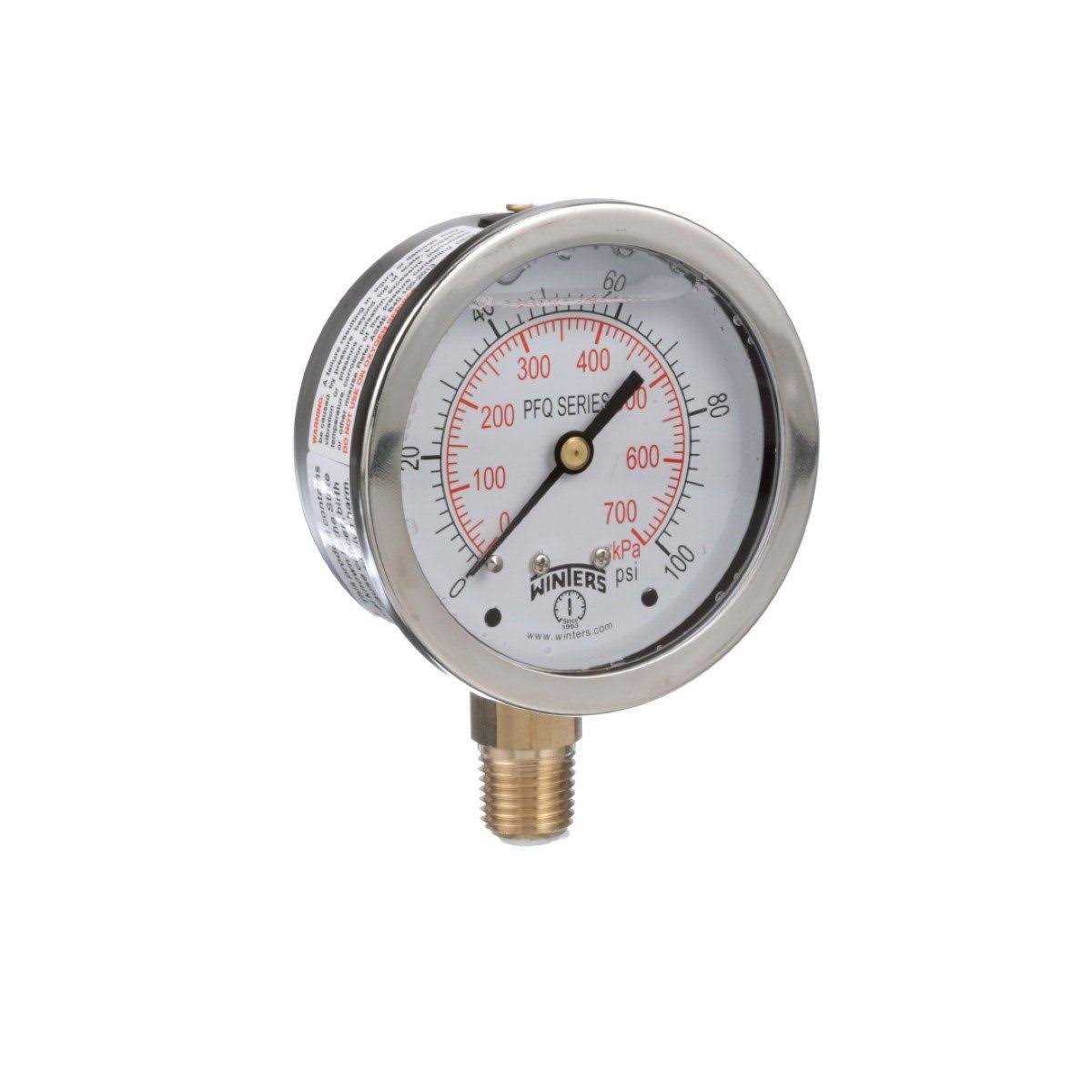 Winters PFQ800 Ss Liquid Filled Pressure Gauge - Image 5