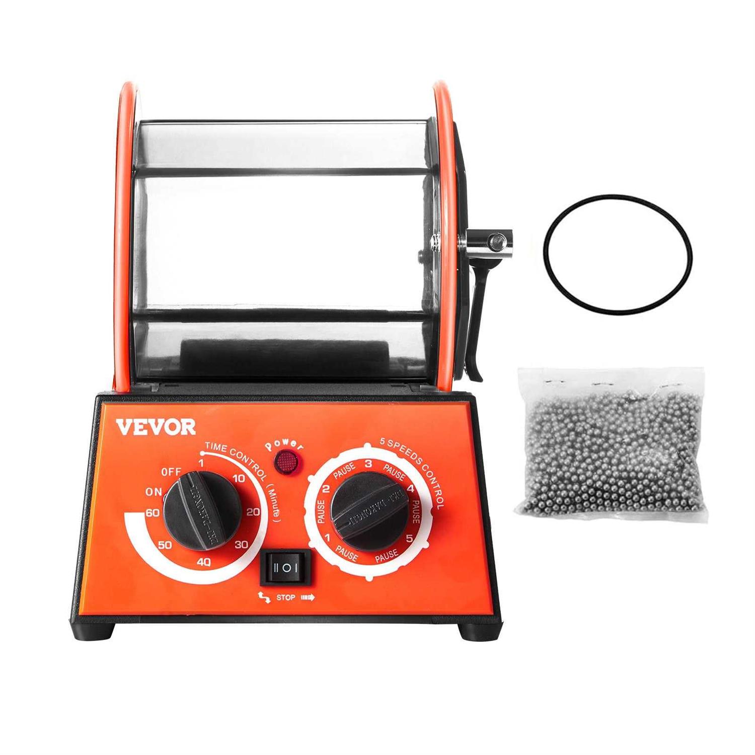 VEVOR Jewelry Polisher Tumbler 6.6lbs/3kg Capacity Mini Rotary Tumbler Machine with 0-60 Minutes Timer 5 Speeds Jewelry Rotary Finisher for Surface - Image 5