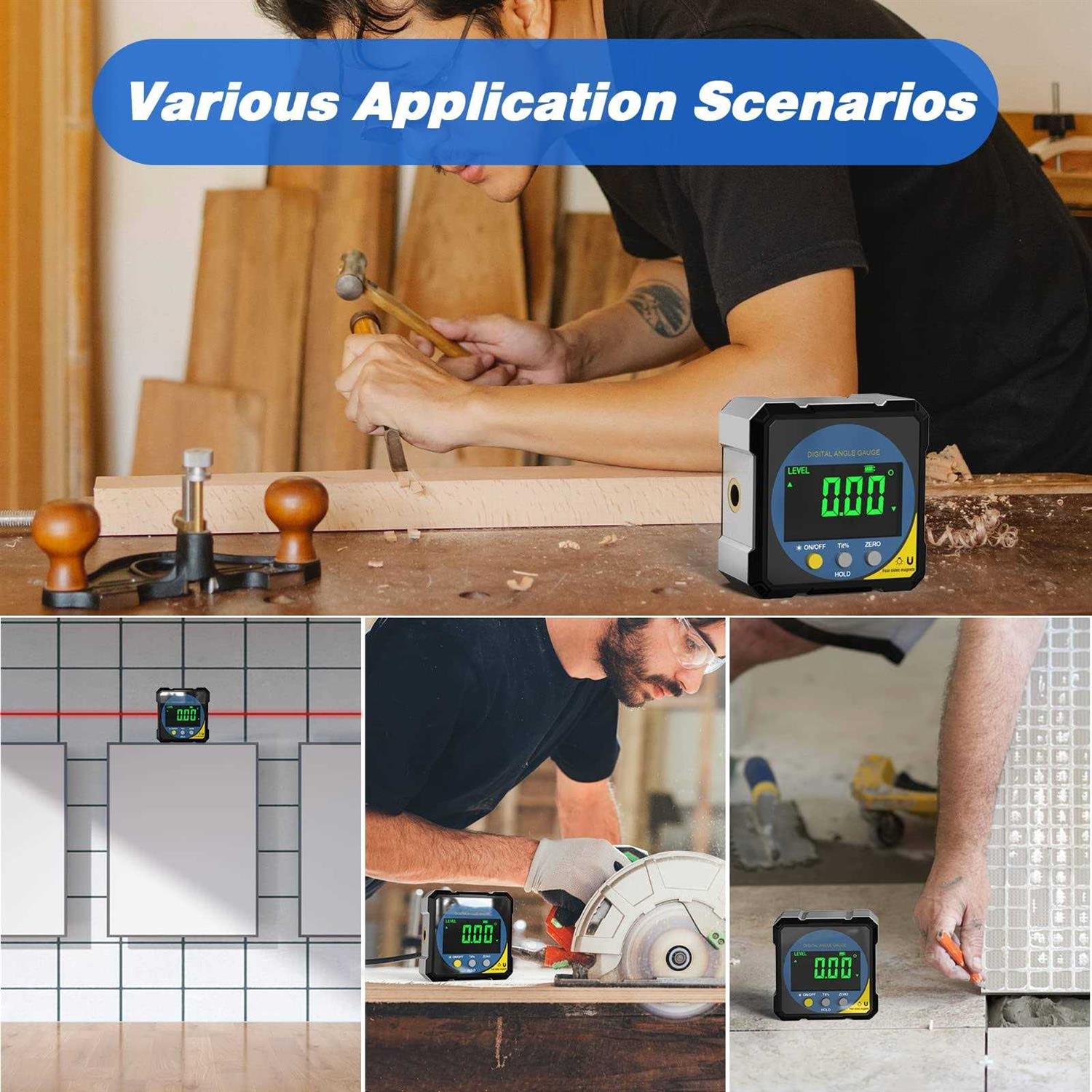 3-in-1 Digital Angle Finder Electronic Level Laser Rechargeable Digital Level Box Protractor Inclinometer - Image 4