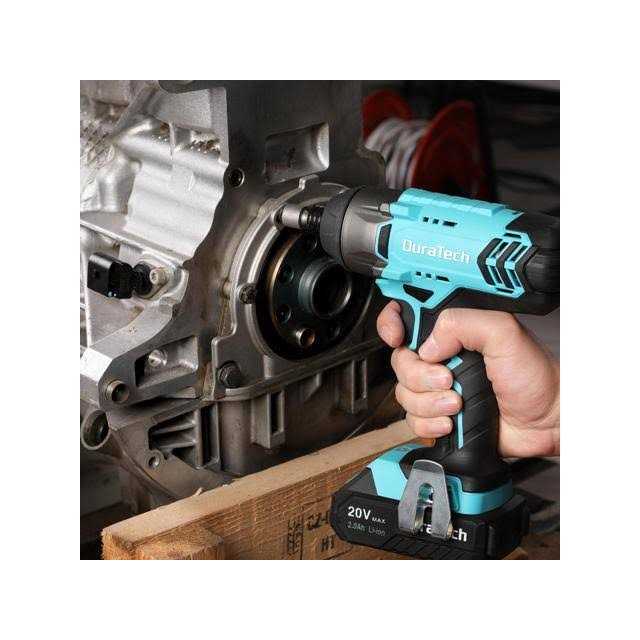 DuraTech 20V Cordless Impact Driver Kit, 1/4-Inch Power Impact Driver with 20-Piece Durable Bits, 1500In-lbs, 2600RPM, LED Light, 2.0Ah Battery and Fa - Image 5
