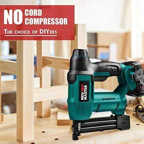 Cordless Brad Nailer, NEU MASTER NTC0023-18 Rechargeable Nail Gun/Staple Gun for Upholstery, Carpentry and Woodworking Projects - Image 4