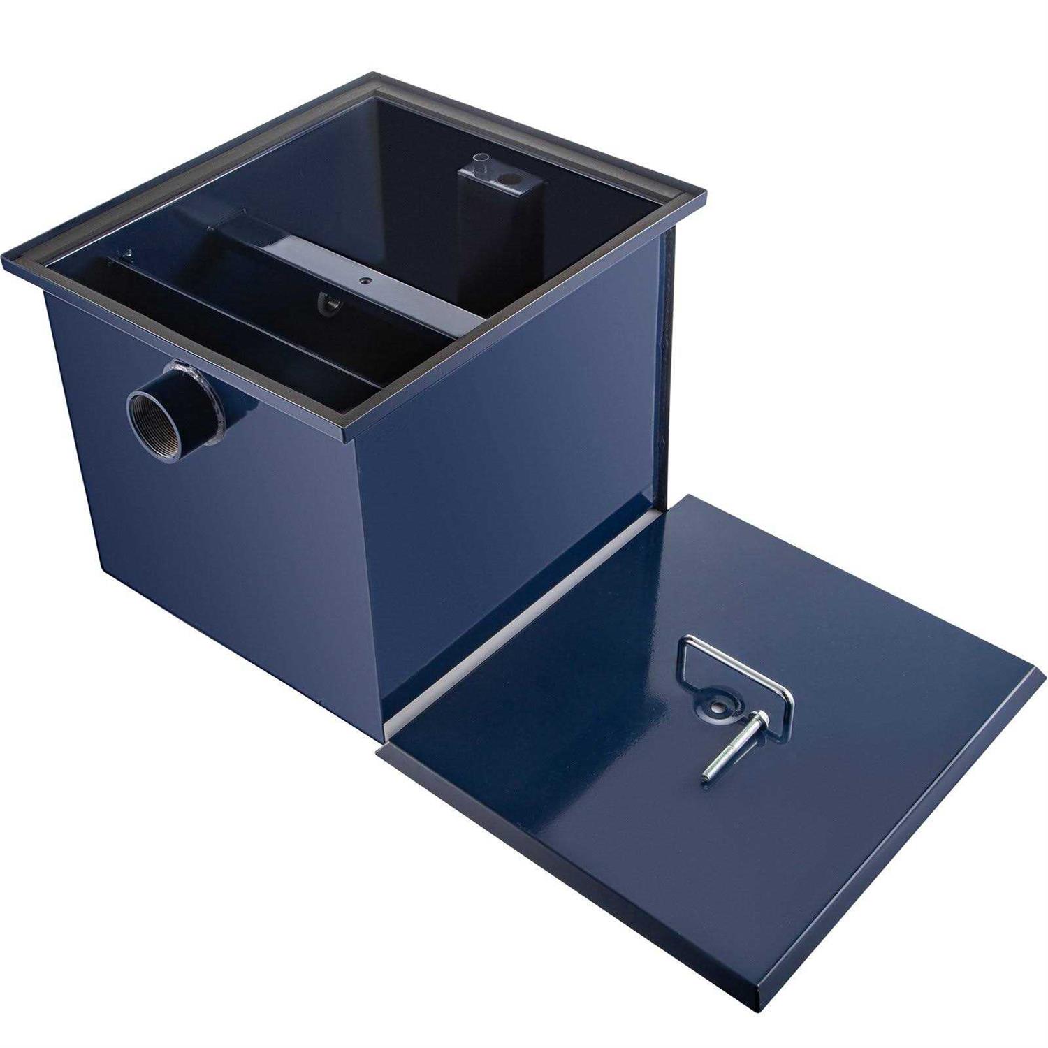 VEVOR Commercial Grease Interceptor Carbon Steel Grease Trap GPM Grease Interceptor Trap with Side Water Inlet Under Sink Grease Trap YSFLQ - Image 3