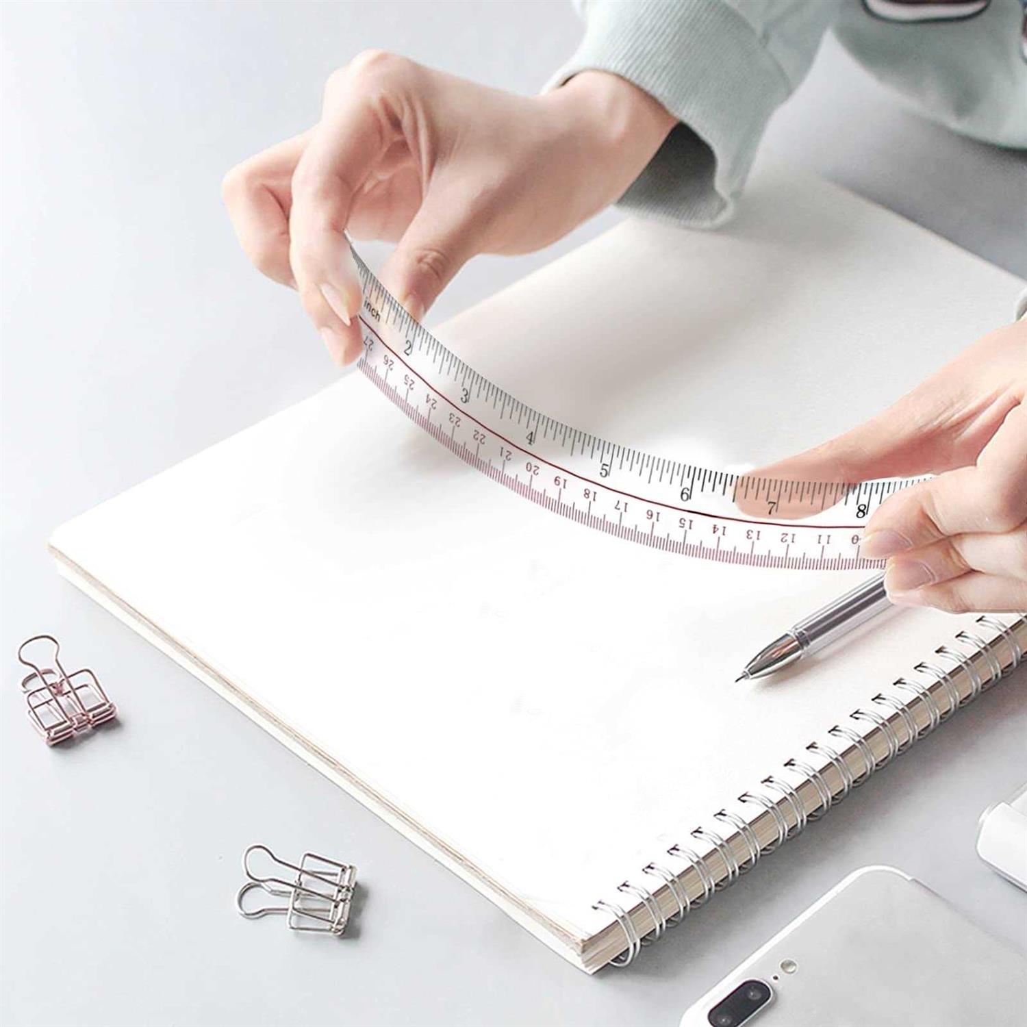Ruler 12 inch, Clear Plastic 12 inch Ruler, Apply to Rulers for Kids and Office Use Measuring Tools - Image 5