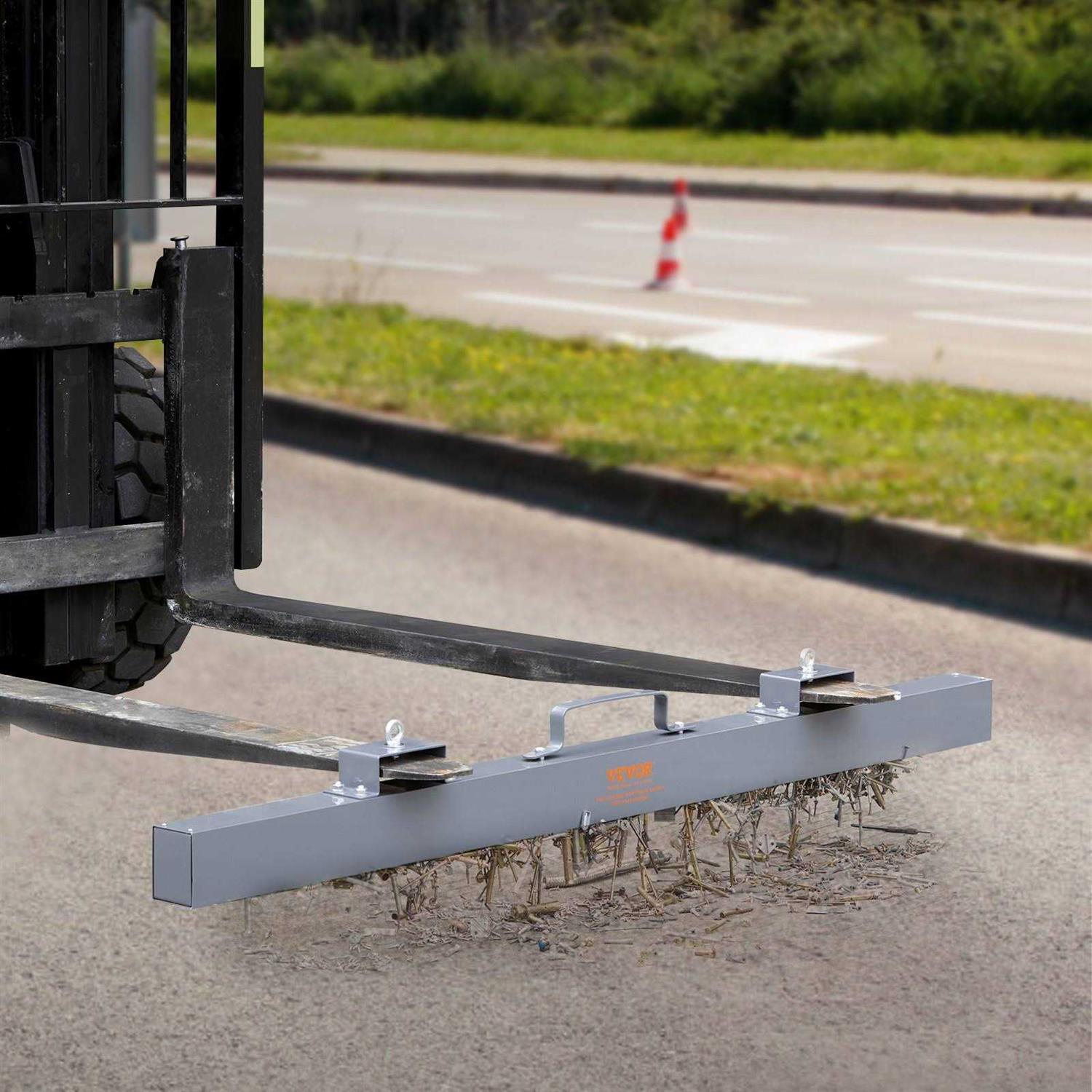 VEVOR Hanging Magnetic Sweeper Pickup Tool Nail Hang-Type Magnetic Forklift Sweeper Industrial Grade Magnets Steel Material Hunting - Image 4