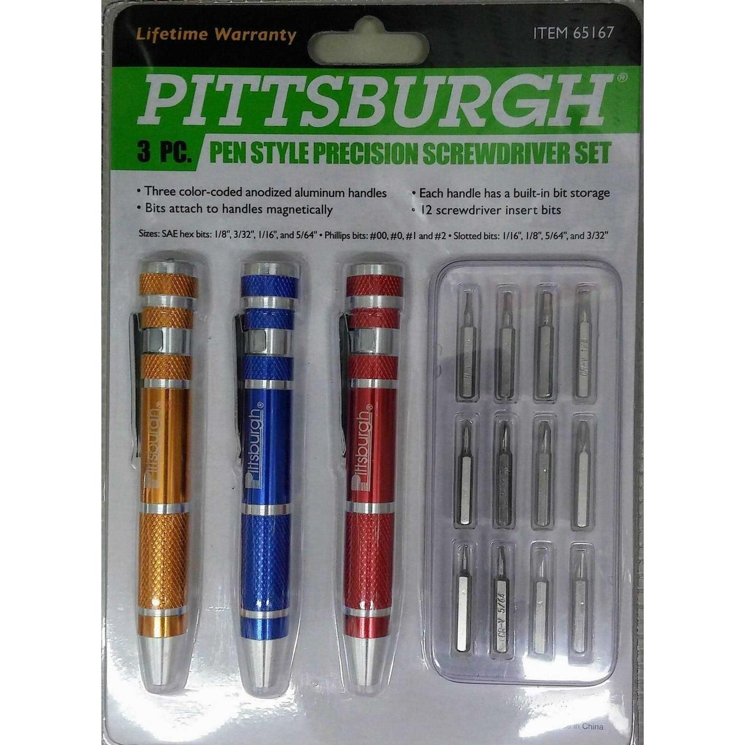 3 Pc Pen Style Multi-Bit Precision Screwdriver Set - Image 3
