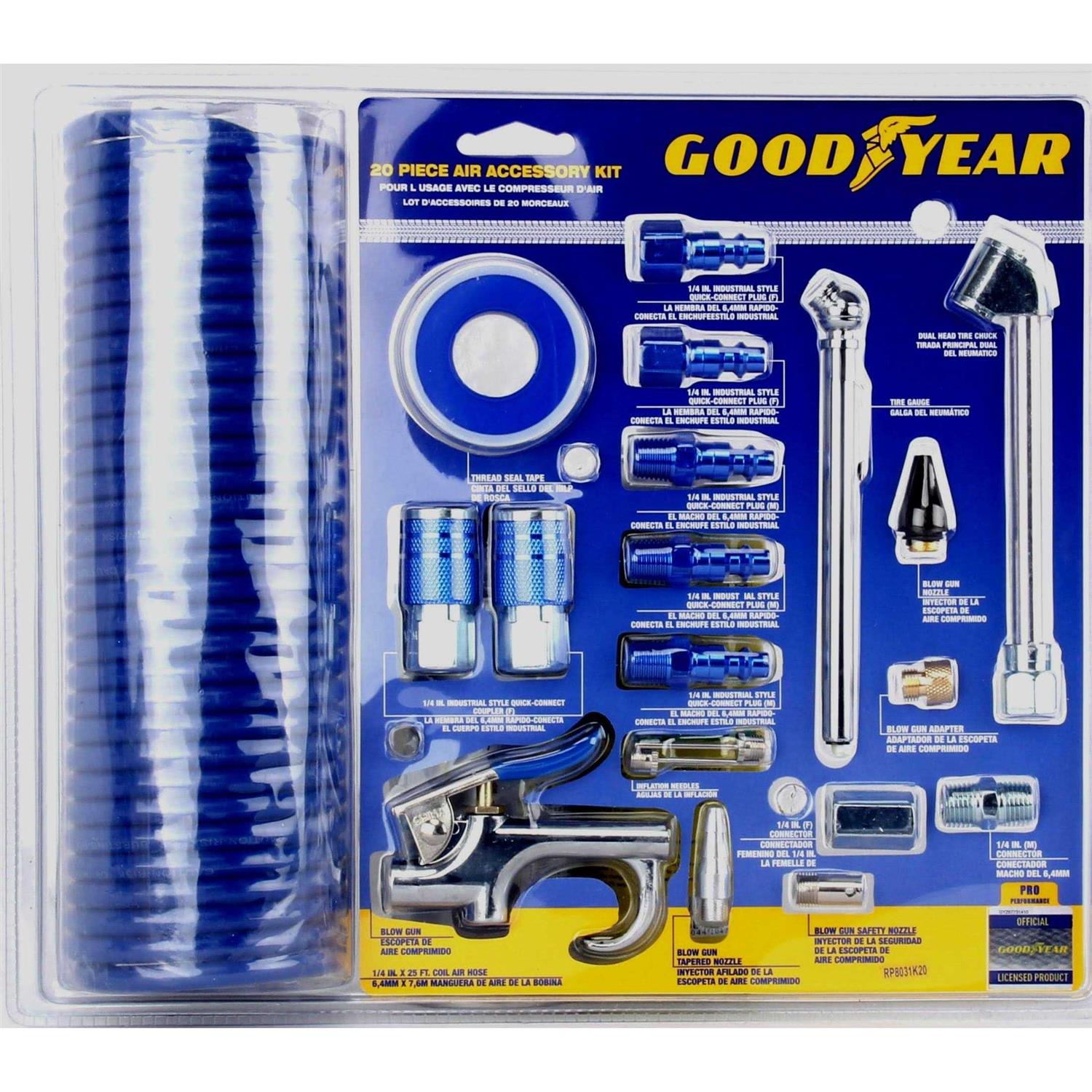Goodyear Air Compressor 20 Piece Accessory Kit