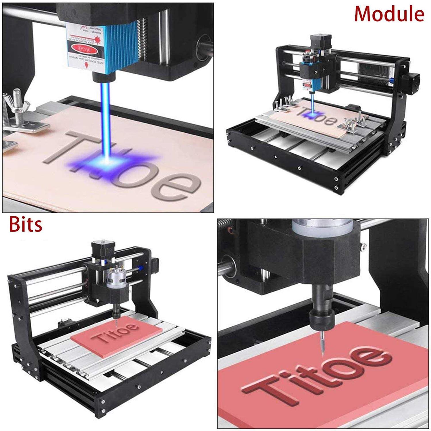 Titoe 2 in 1 5500mw Engraver Cnc 3018 Pro Engraving Machine, Grblcontrol Pcb Pvc Wood Router Cnc 3 Axis Milling Machine with Offline Controller and ER11 - Image 4