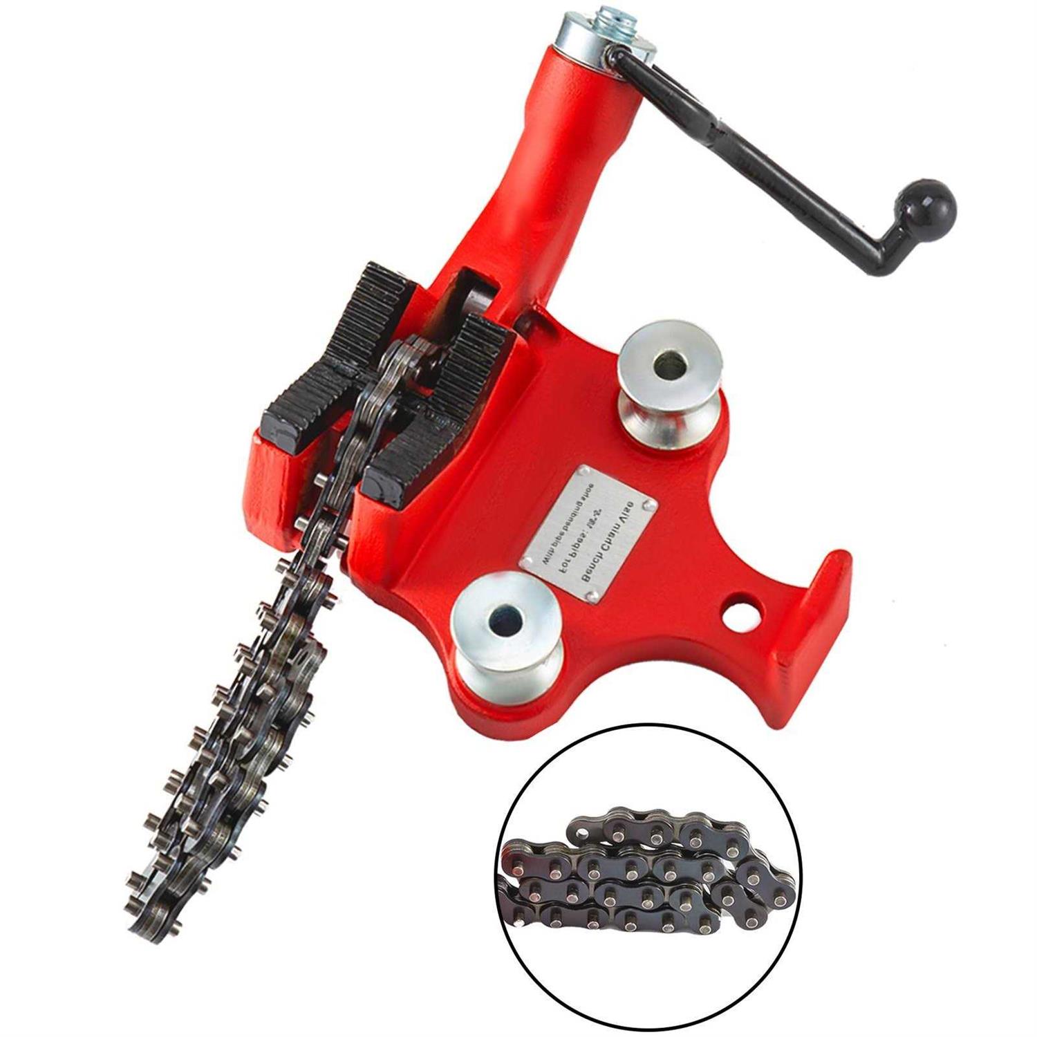 Mophorn Screw Bench Chain Vise 1/8 to 5-Inch Pipe Capacity Heavy Duty Bench Chain Pipe Vise with Crank Handle - Image 2