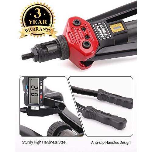 Amjoy Rivet Nut Tool 16'' Long Handles Labor-saving Rivet Tool Set with 7 Mandrels - Image 3