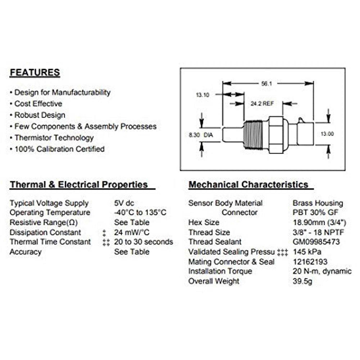 ACDelco 213-928 Coolant Temperature Sensor - Image 3
