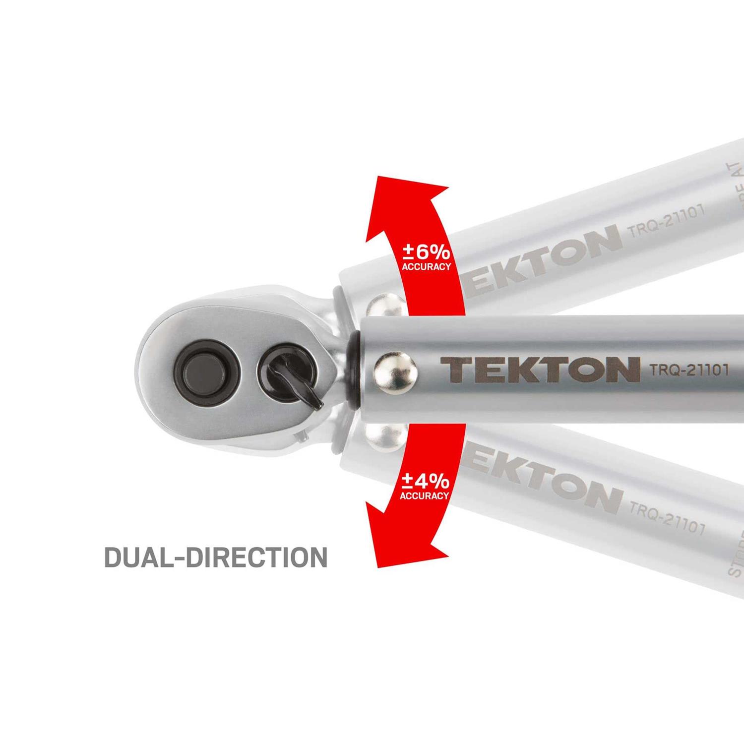 Tekton 1/4 Inch Drive Dual-Direction Click Torque Wrench TRQ21101 - Image 4