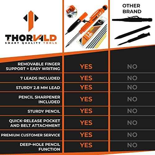 THORVALD Carpenter Pencils Set for Carpenter Incl. 7 Leads + Sharpener + Finger grip - Image 3
