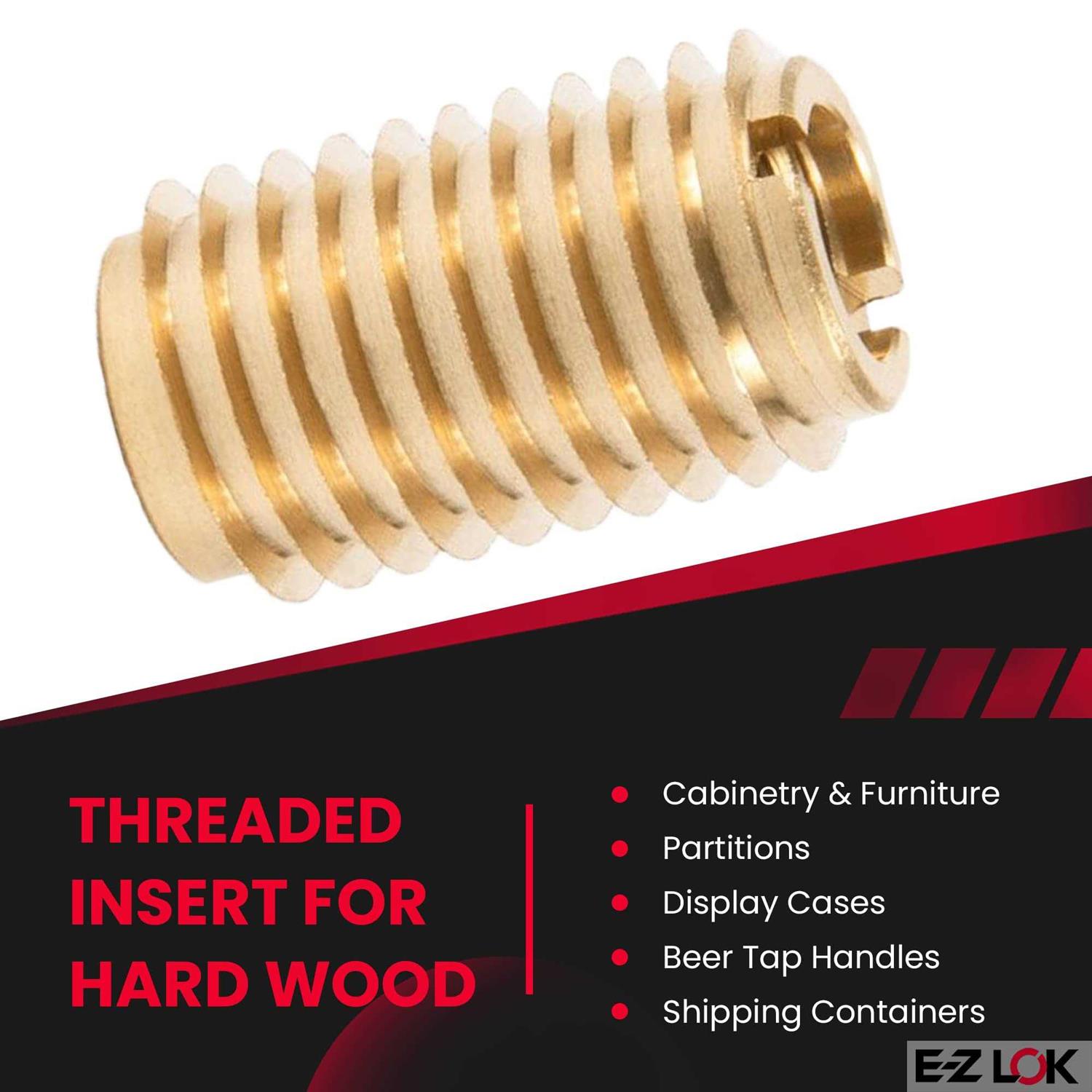 E-Z LOK Threaded Insert for Hard Wood Brass Thread Inserts - Image 2