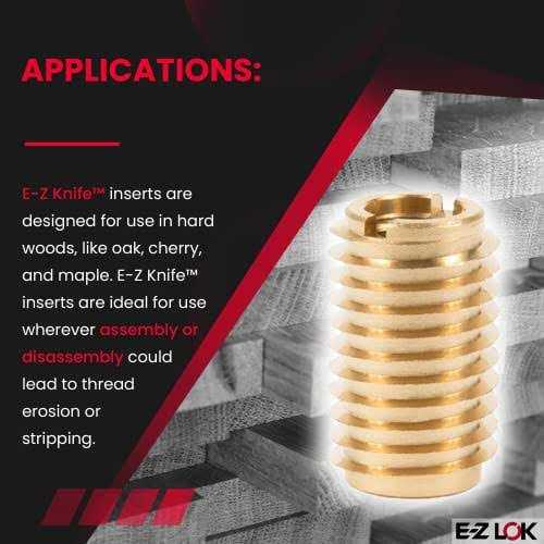 E-Z LOK Threaded Insert for Hard Wood Brass Thread Inserts - Image 4