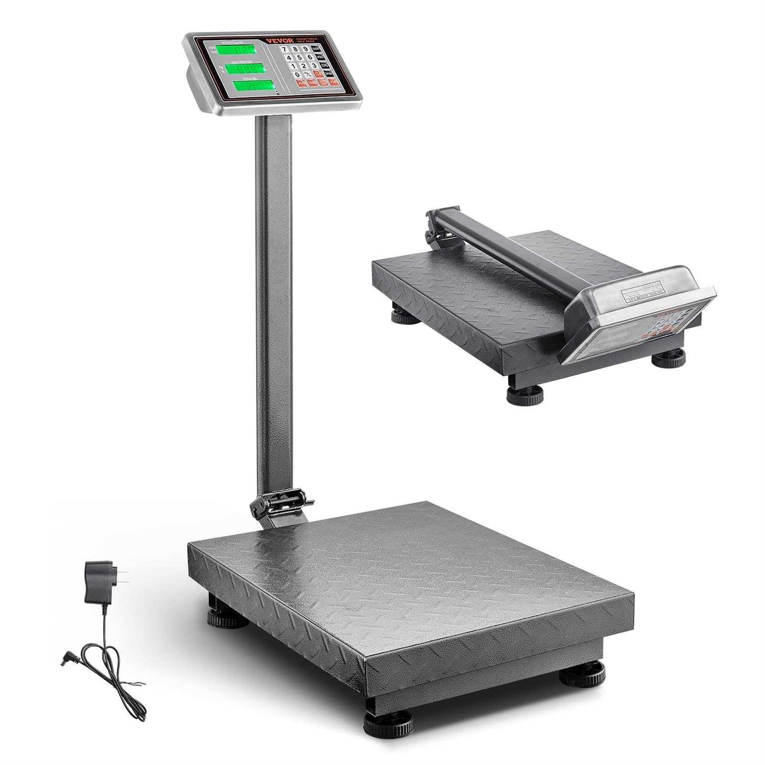 VEVOR Computing Digital Platform Scale 660 lbs. Load Stainless Steel Digital Scale High-Definition Display for Boxes - Image 2