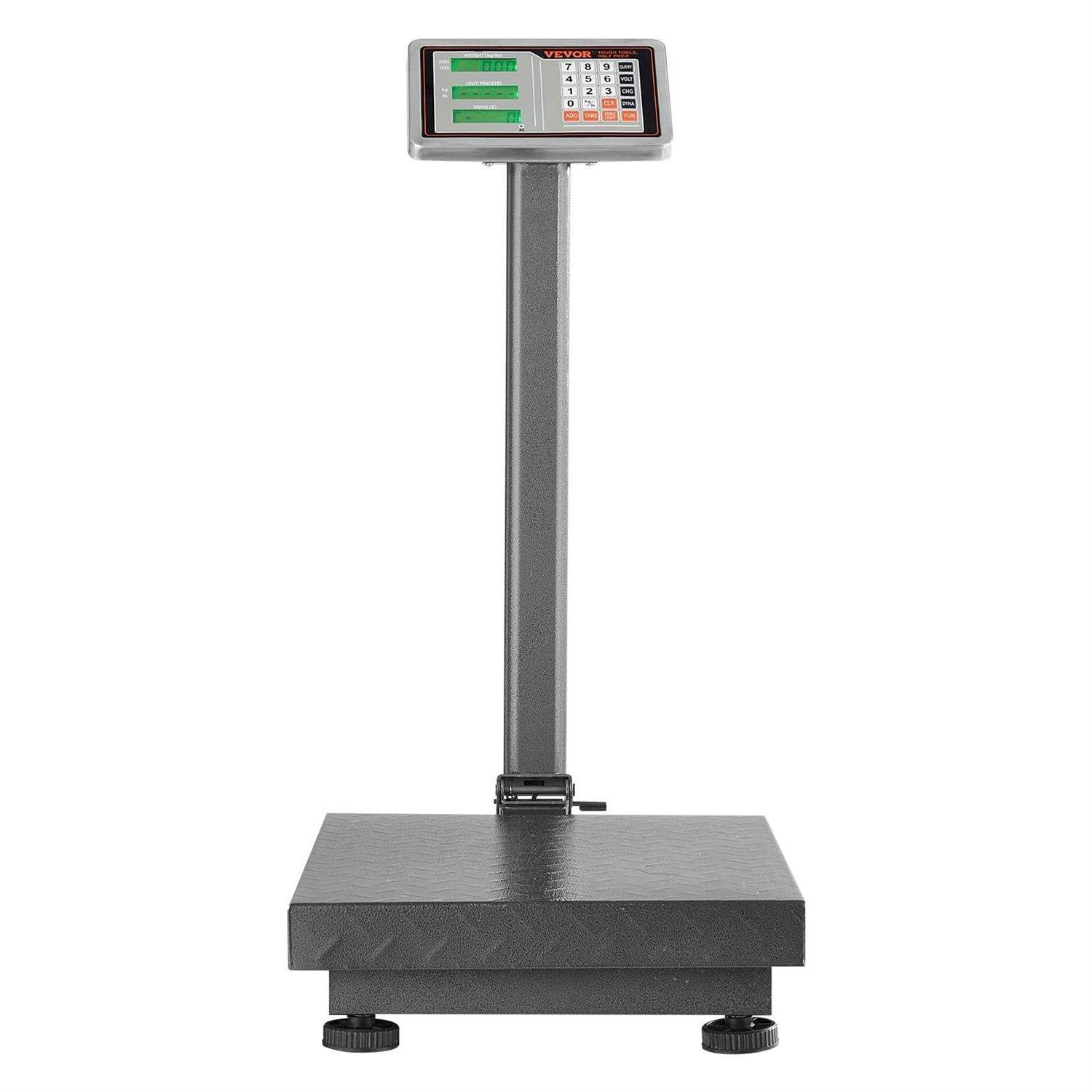 VEVOR Computing Digital Platform Scale 660 lbs. Load Stainless Steel Digital Scale High-Definition Display for Boxes - Image 3