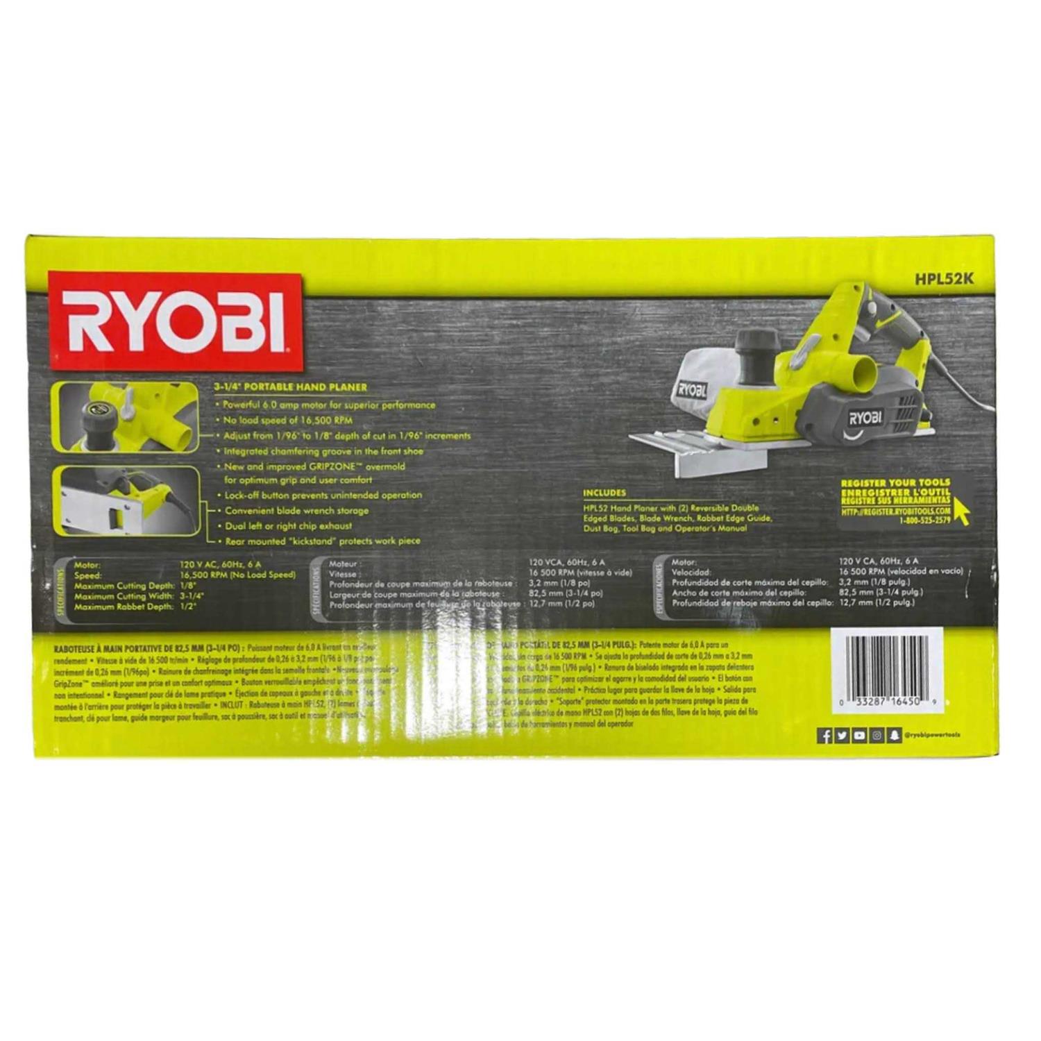 Ryobi 6-Amp Corded Hand Planer - Image 3