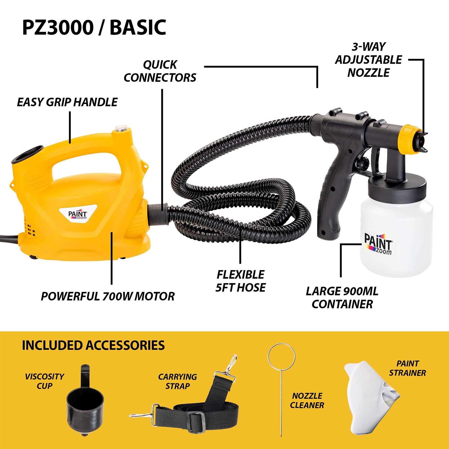 Paint Zoom Deluxe 3000 Series 30 oz. Paint Containers Handheld HVLP Paint Sprayer - Image 3
