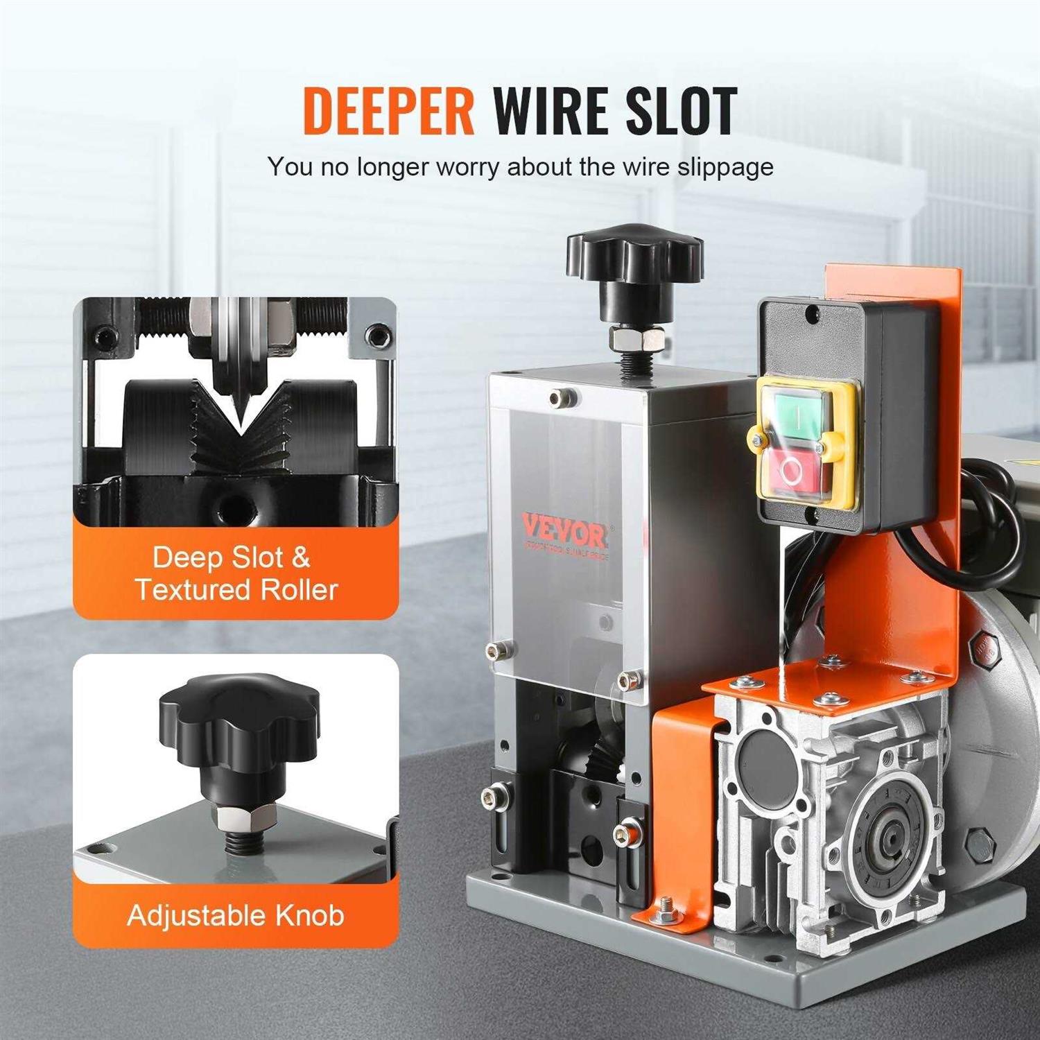 VEVOR Automatic Wire Stripping Machine 0.06''-0.98'' Electric Motorized Cable Stripper 180 W 60 ft/min Wire Peeler - Image 4