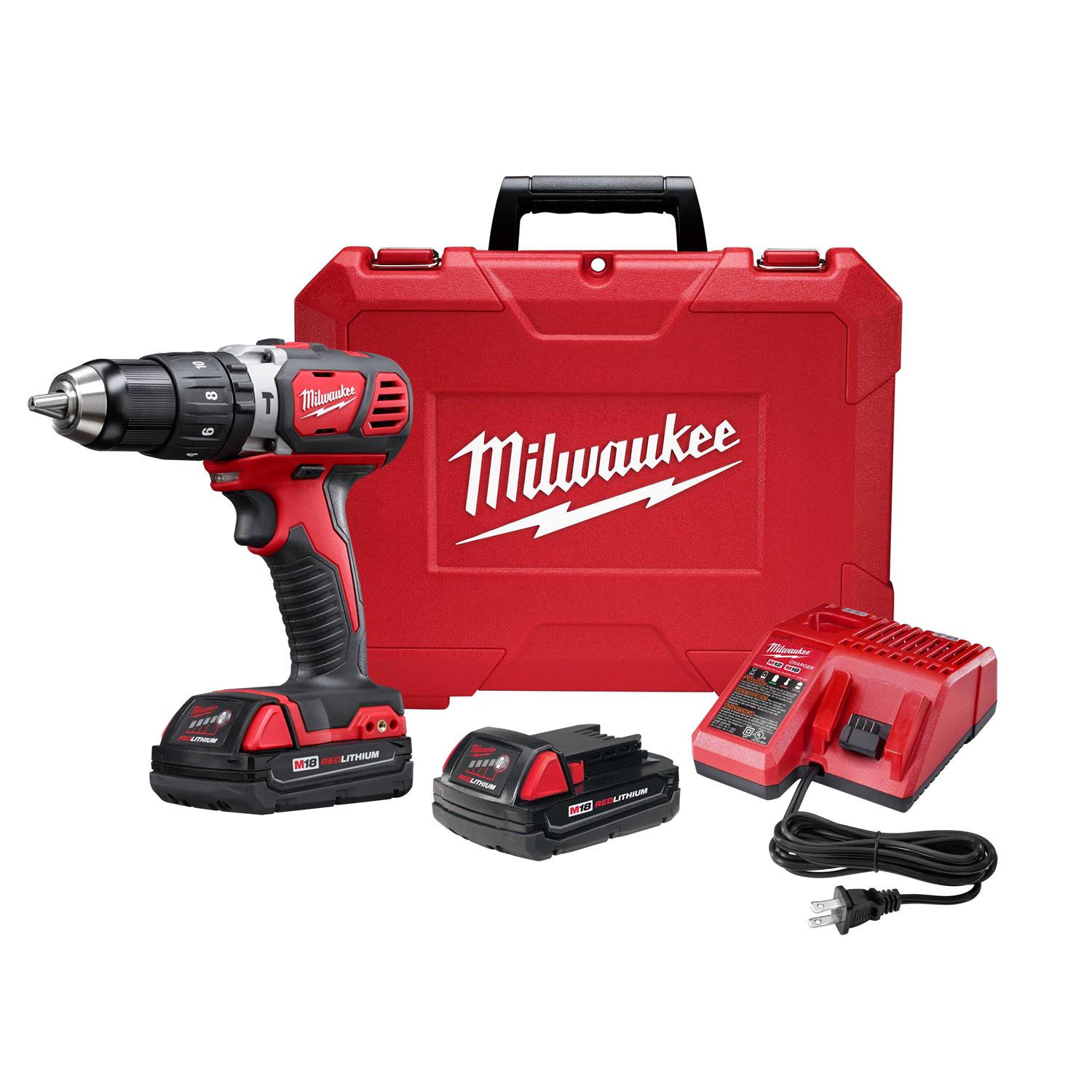 Milwaukee 2607-22CT M18 1/2 Compact Hammer Drill/Driver Kit