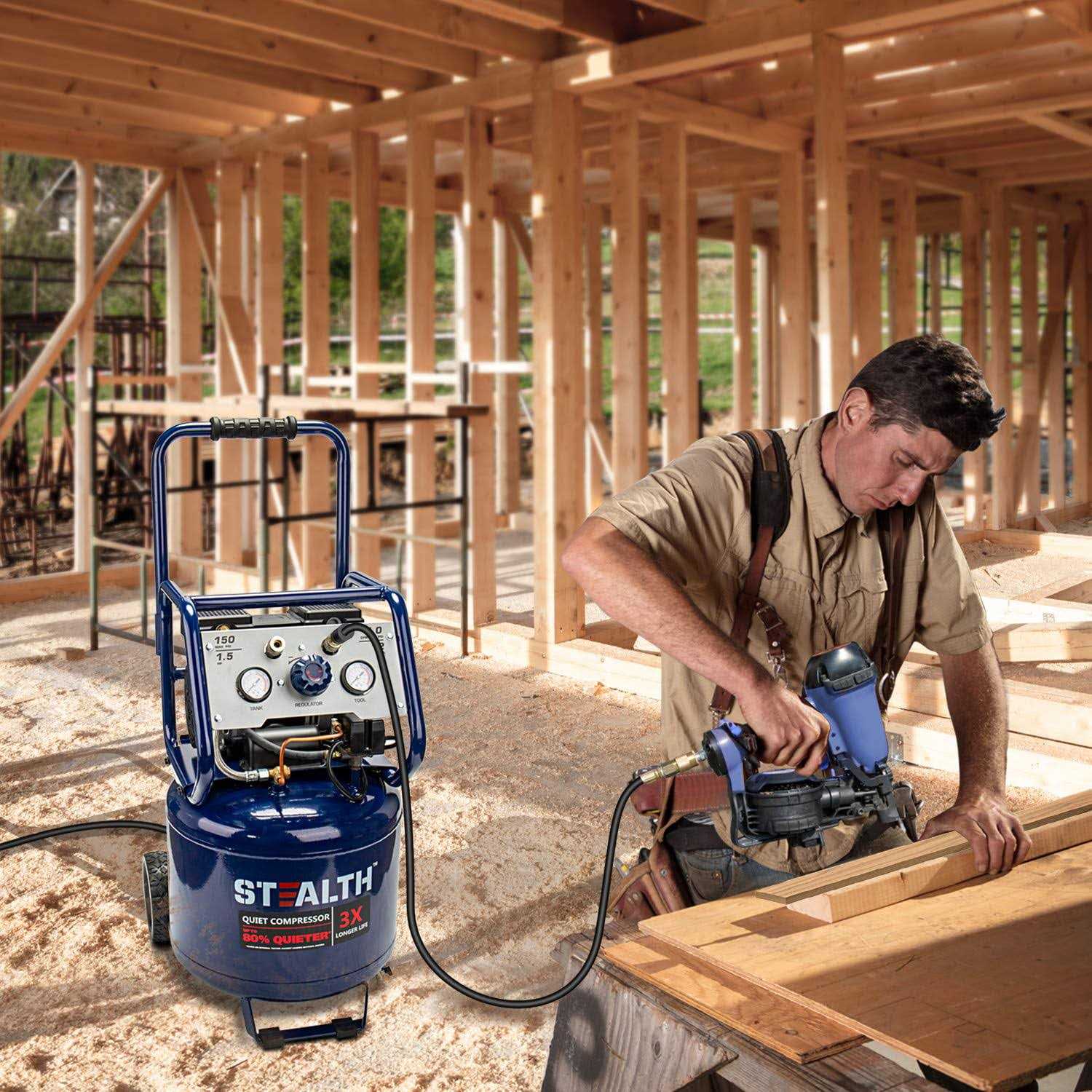 Stealth 12 Gallon Vertical Quiet Air Compressor - Image 4