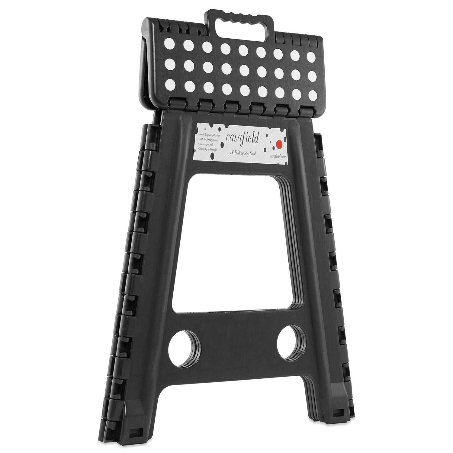 Casafield 9 Collapsible Folding Plastic Kitchen Step Foot Stool with Handle - Image 4