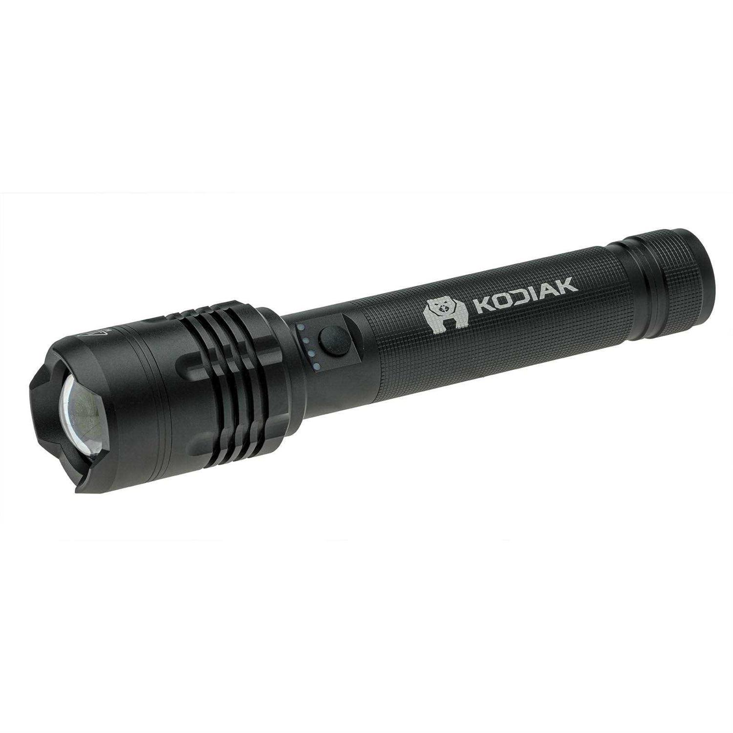 Kodiak Rechargeable COB LED 6000 Lumen Tactical Flashlight 5000 mAh