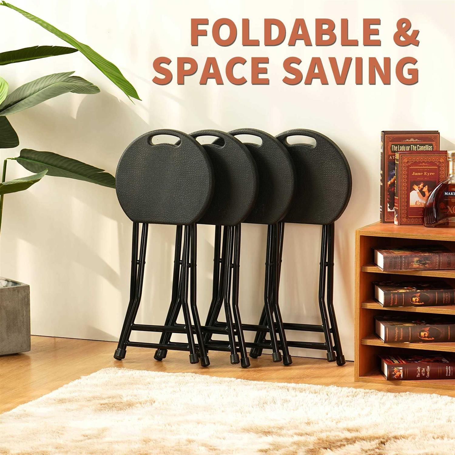 Allpop 2 Pack Folding Stool 18 Inch Foldable Stool Chair Set of 2 - Image 5