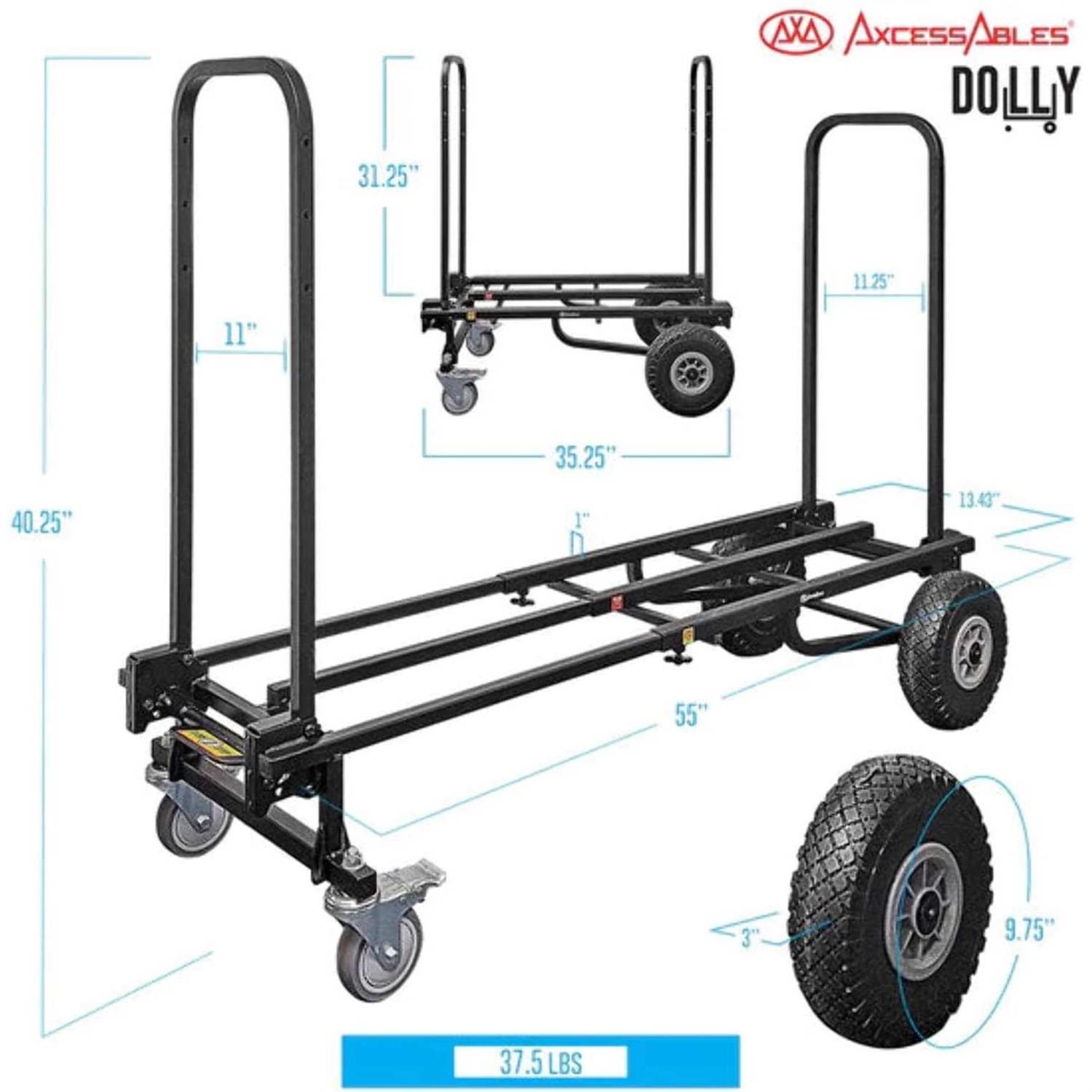 AxcessAbles Heavy Duty Folding Equipment Dolly Cart with Wheels 700lb Capacity - Image 3