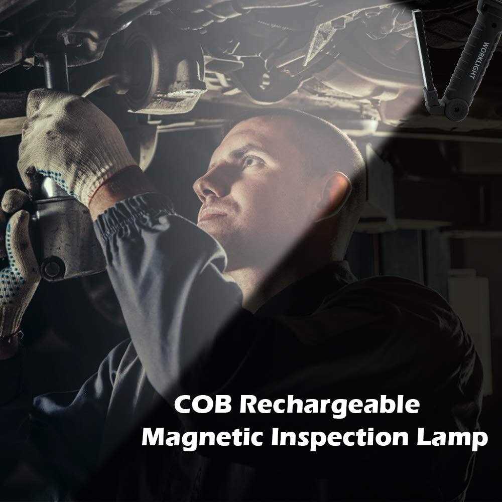 2Pack LED Work Lights, USB Rechargeable COB Light with Magnetic Base 360°Rotate and 5 Modes - Image 4