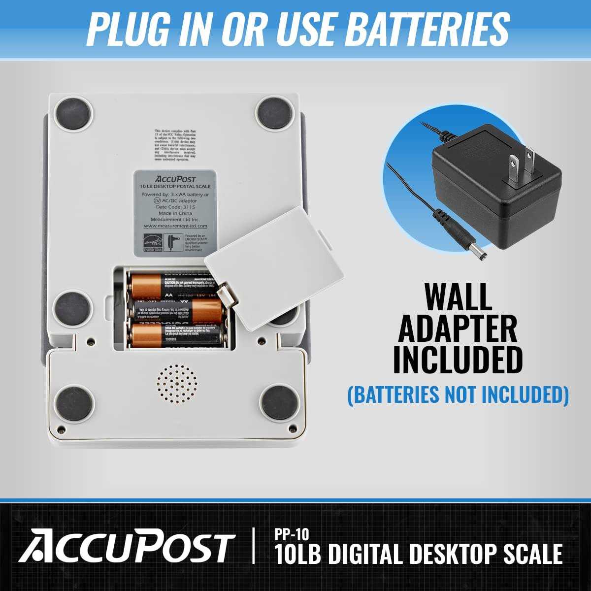 AccuPost 10lb Desktop Digital Shipping Postal Scale with AC Plug - Image 4