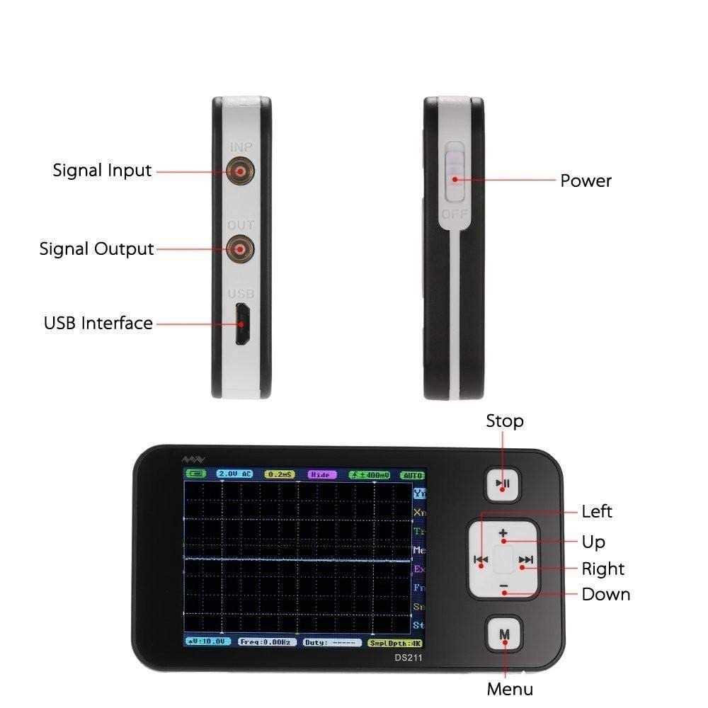MINIWARE Pocket Oscilloscope DS211 Portable Oscilloscope Mini Size Handheld - Image 5
