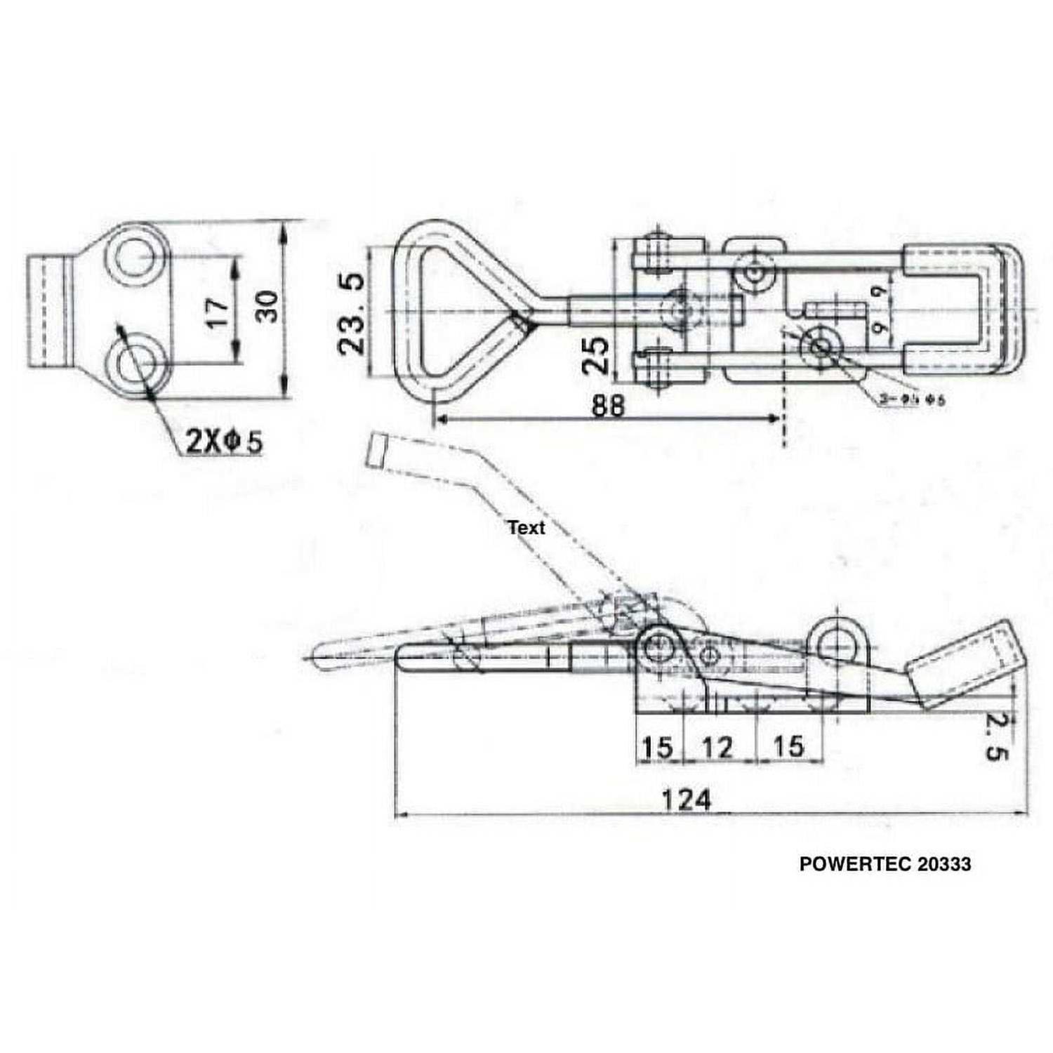 Powertec 20333 400 lbs. Pull-Action Latch Toggle Clamp - Image 2