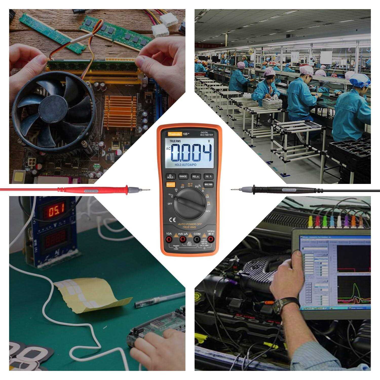 Thsinde Auto Ranging Digital Multimeter Trms 6000 with Battery Alligator Clips Test Leads AC/dc Voltage/Account,Voltage Alert - Image 5