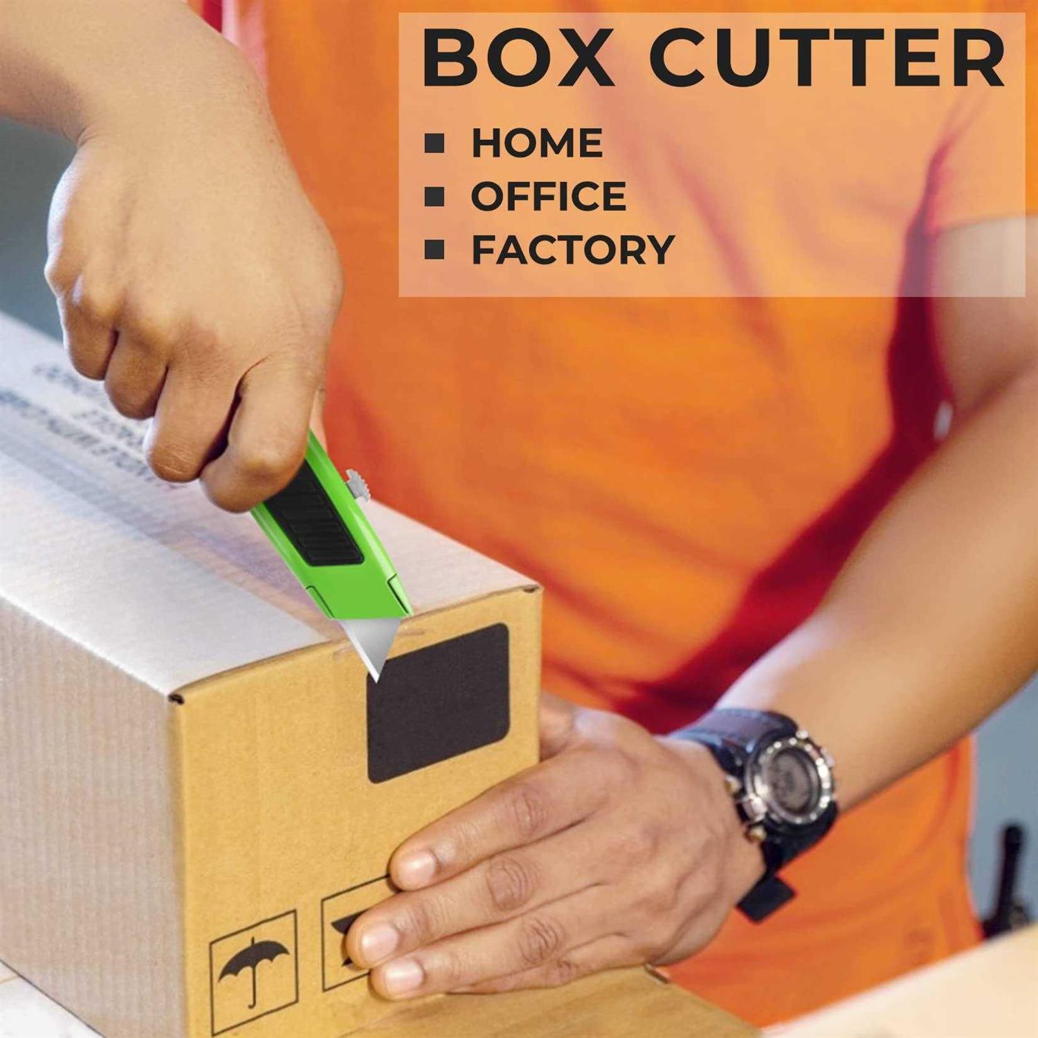 Jetmore 2 Pack Box Cutter Utility Knife Razor Knife Box Knife, Box Cutter 10 Sk5 Blades - Image 2