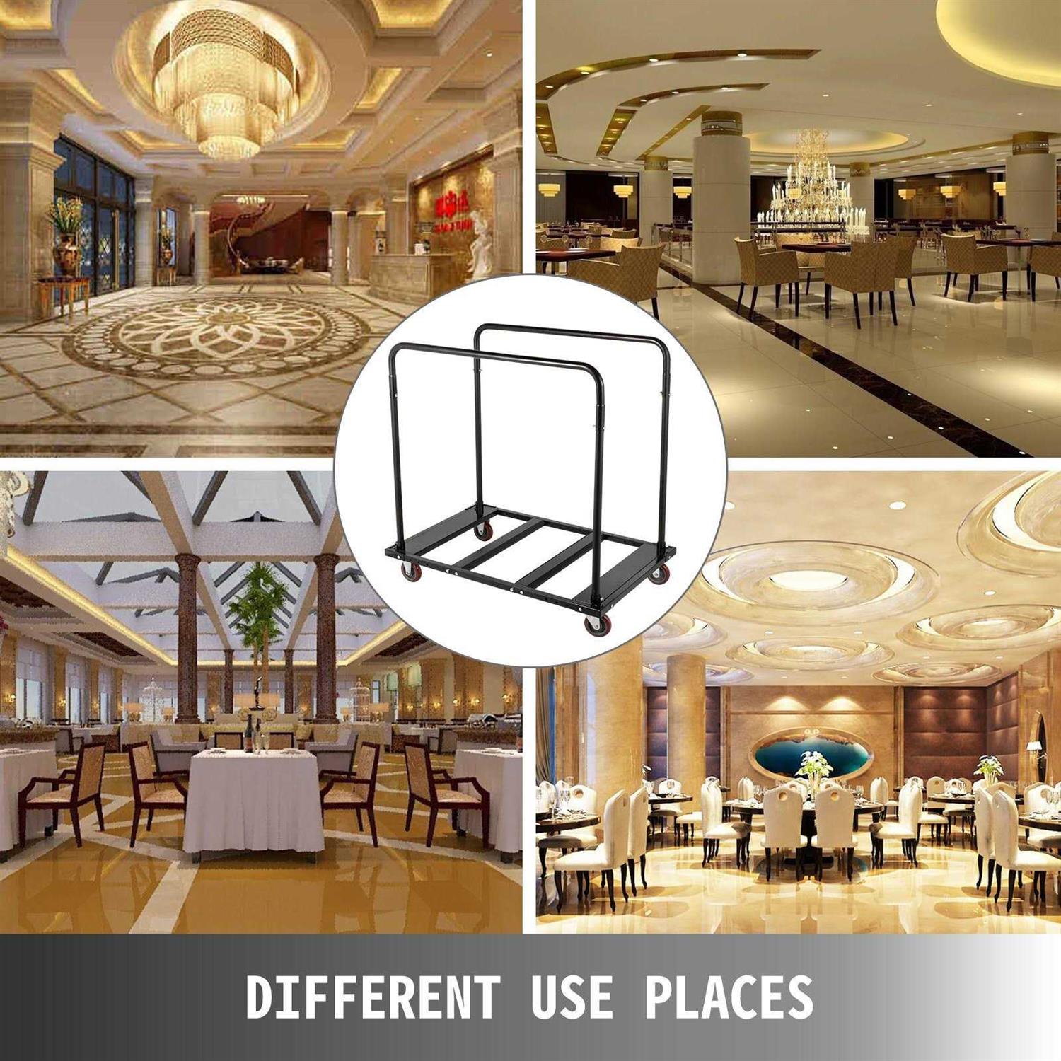 VEVOR 60'' Round Folding Table Dolly Cart Storage Party Event Rental Furniture 8-10pcs - Image 5