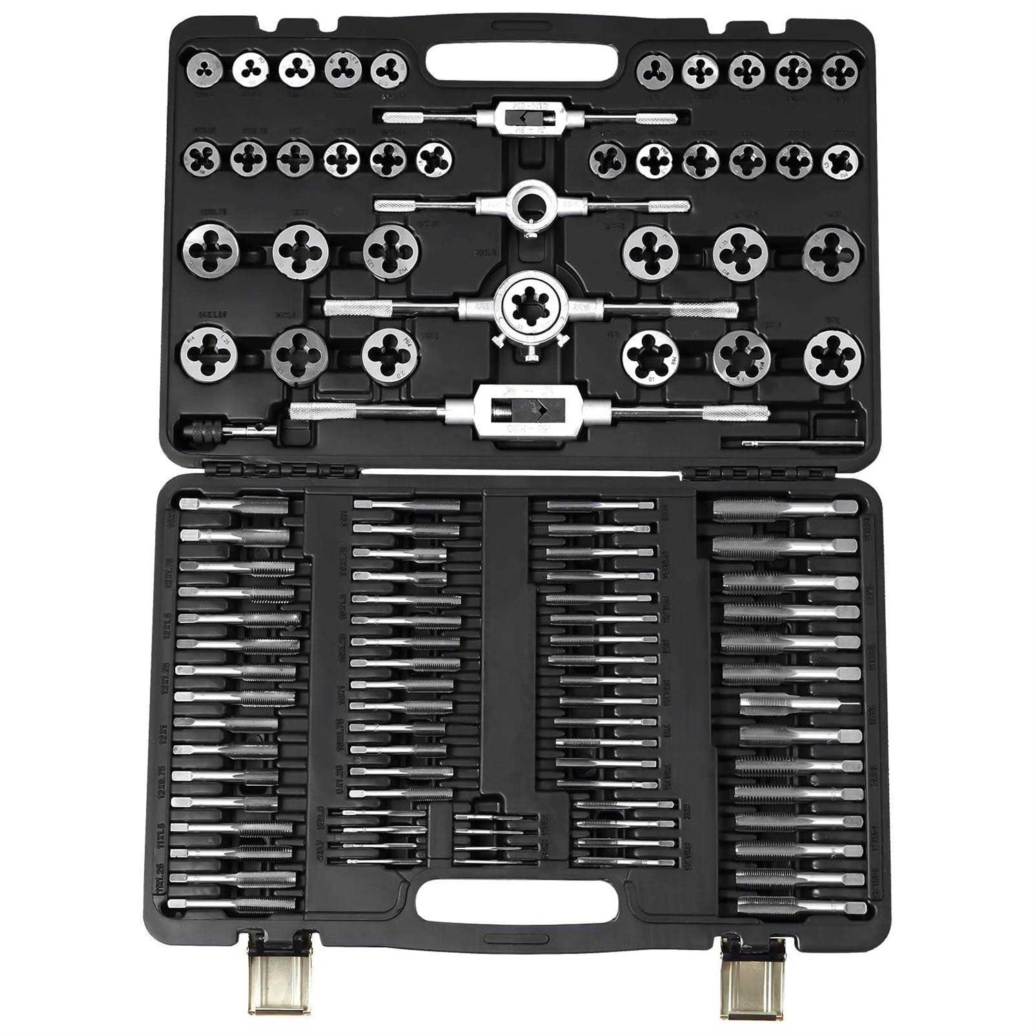 VEVOR Tap and Die Set 110-Piece Include Metric Size M2 to M18 Bearing Steel Taps and Dies Essential Threading Tool for Cutting External Internal - Image 5