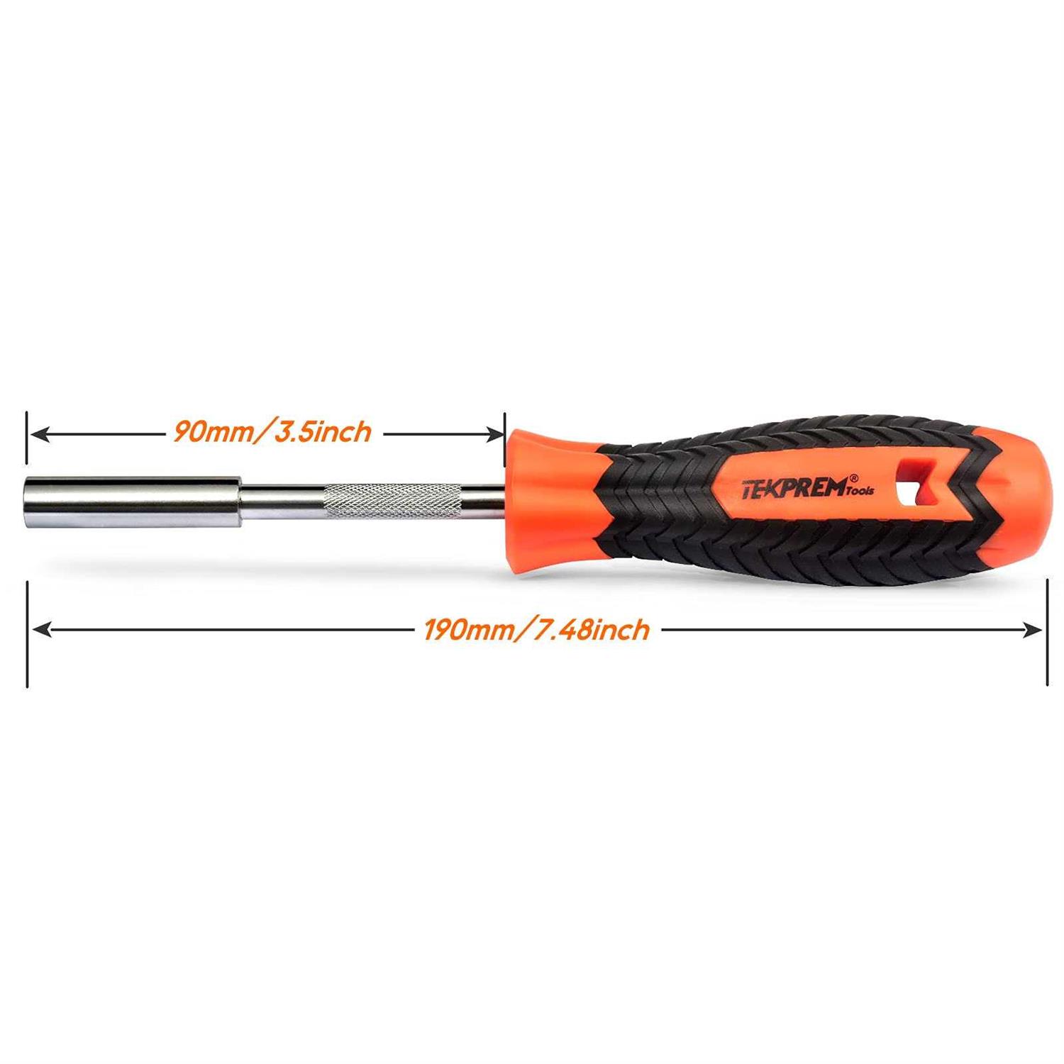 TEKPREM 1/4 Inch Magnetic Bit Driver, Screwdriver Handle for Holding Bits Strong Magnet Tip - Image 4